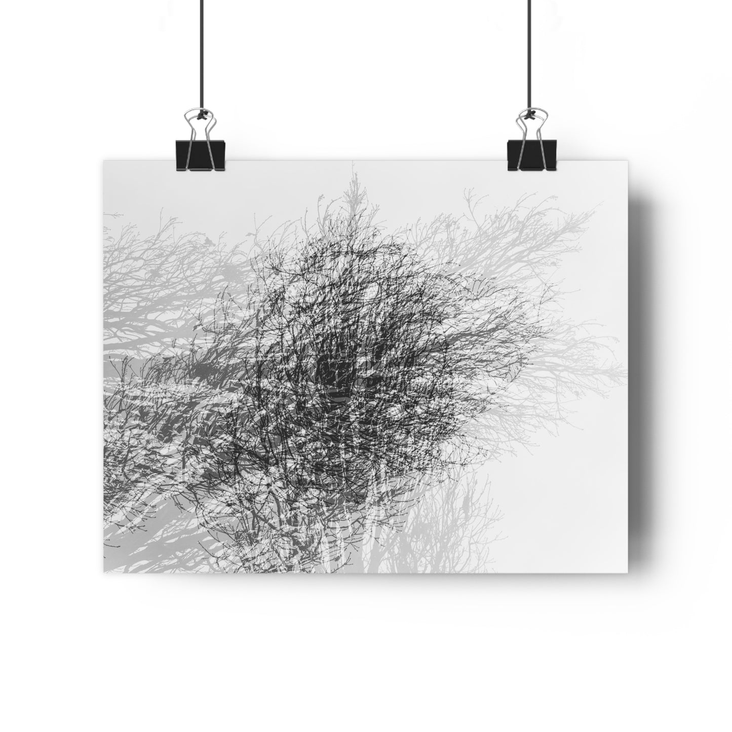 Giclée Art Print, Black and White Winter Tree Photo, Mysterious Multiexposure Wall Art, Home Decor, Nature Photography, Holiday Gift Idea