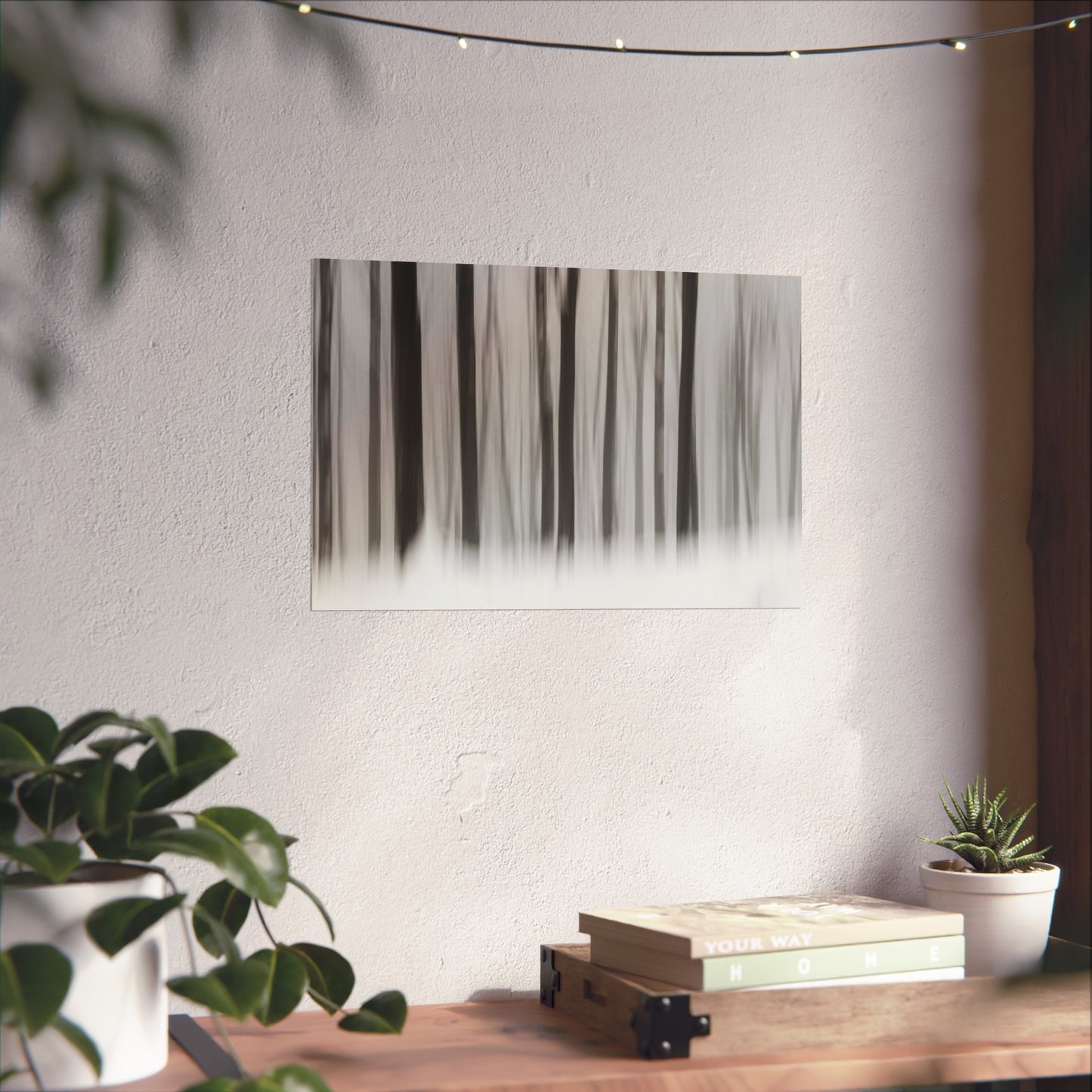 Fine Art Posters - Snowy Winter Forest Blurred Trees Print