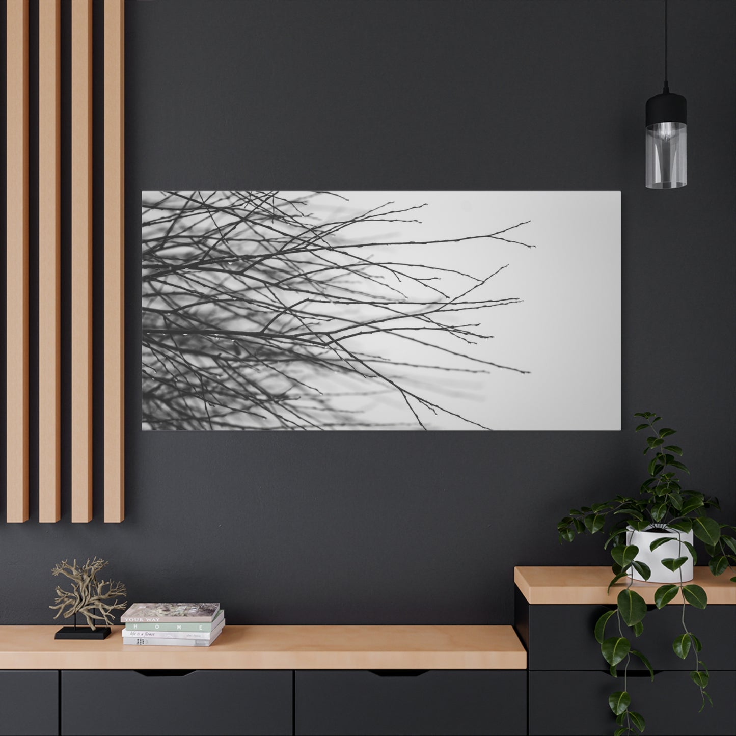Canvas Print, Winter Tree Branches Matte Stretched
