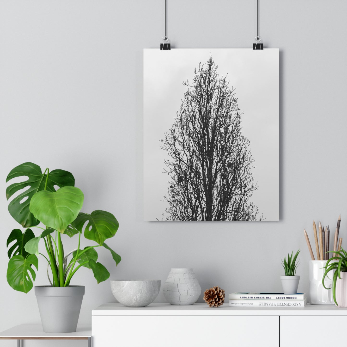 Giclée Art Print, Nature Wall Art, Tree Print, Minimalist Home Decor, Black and White Photography