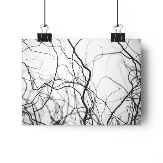 Giclée Art Print, Tree Branches at Winter Time, 'Tangled Whispers', Nature Wall Art, Home Decor, Gift for Nature Lover, Wall Decor, Winter