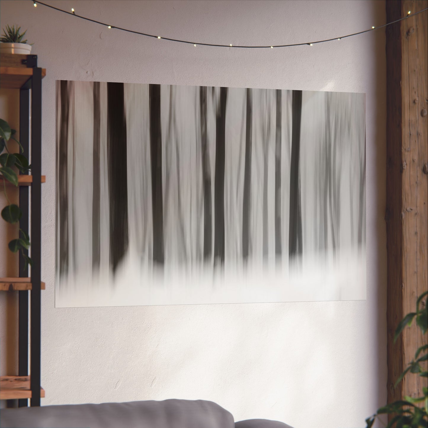 Fine Art Posters - Snowy Winter Forest Blurred Trees Print