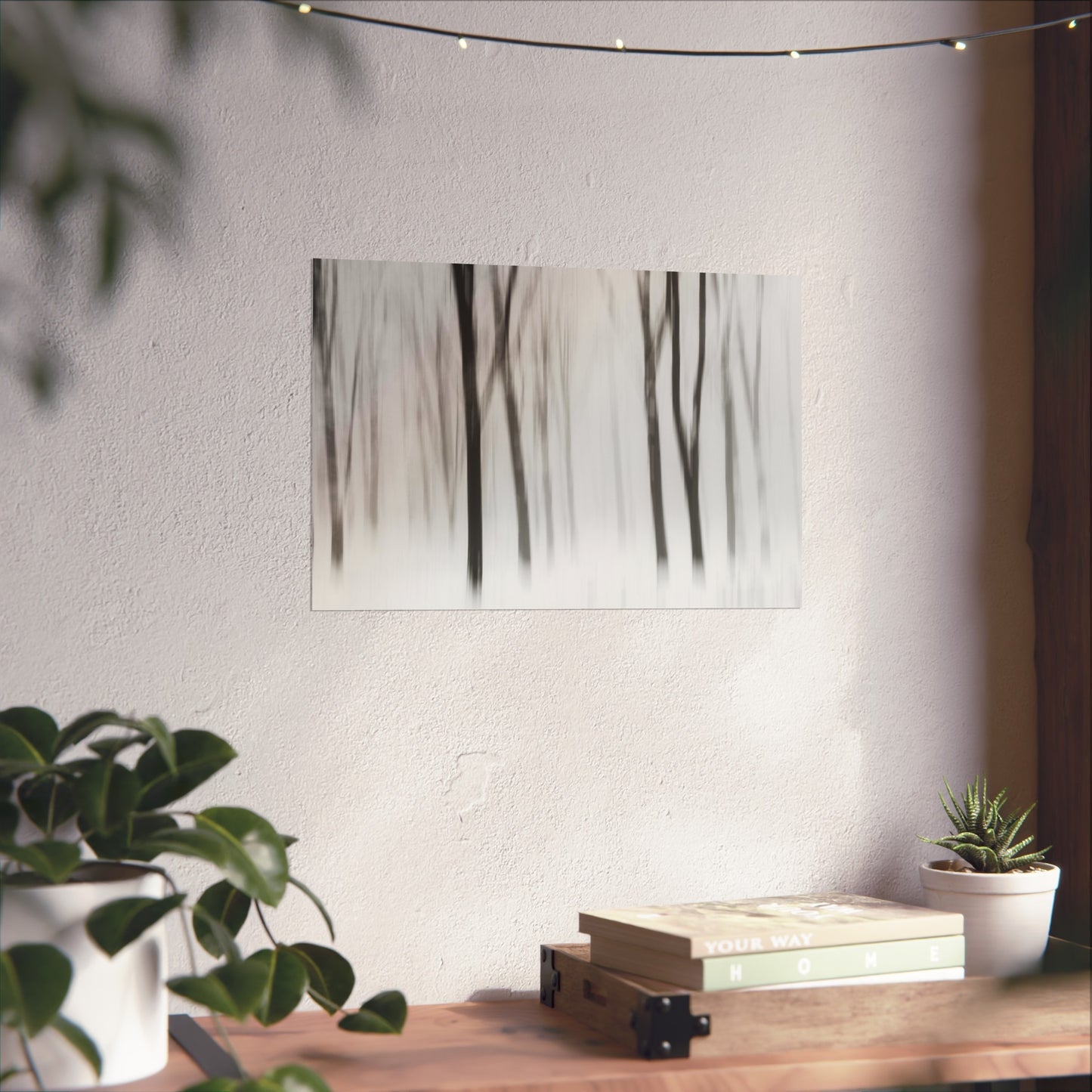 Fine Art Posters - Snowy Winter Forest Blurred Trees Print