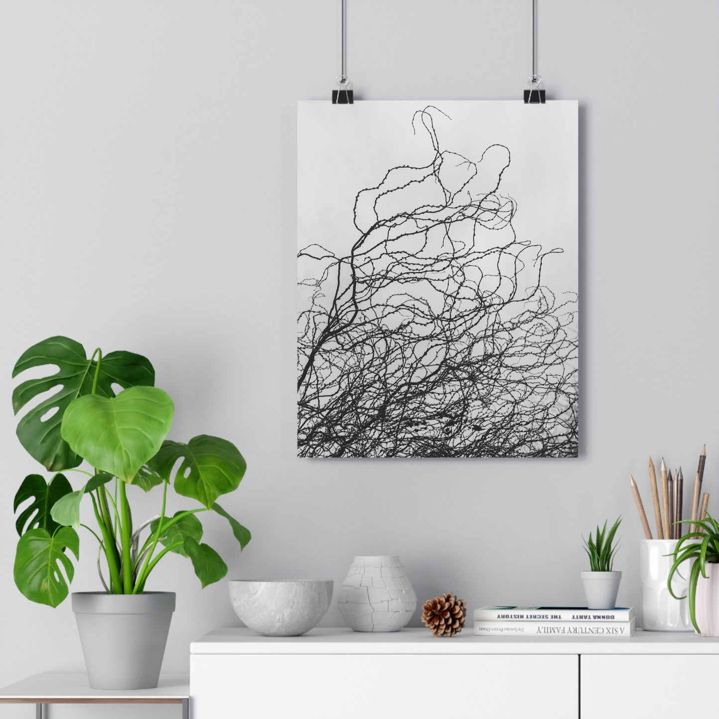 Giclée Art Print, Abstract Black and White Tree Branches, Wall Art Decor, Minimalist Home Decor, Fine Art Photography Print, Modern Art