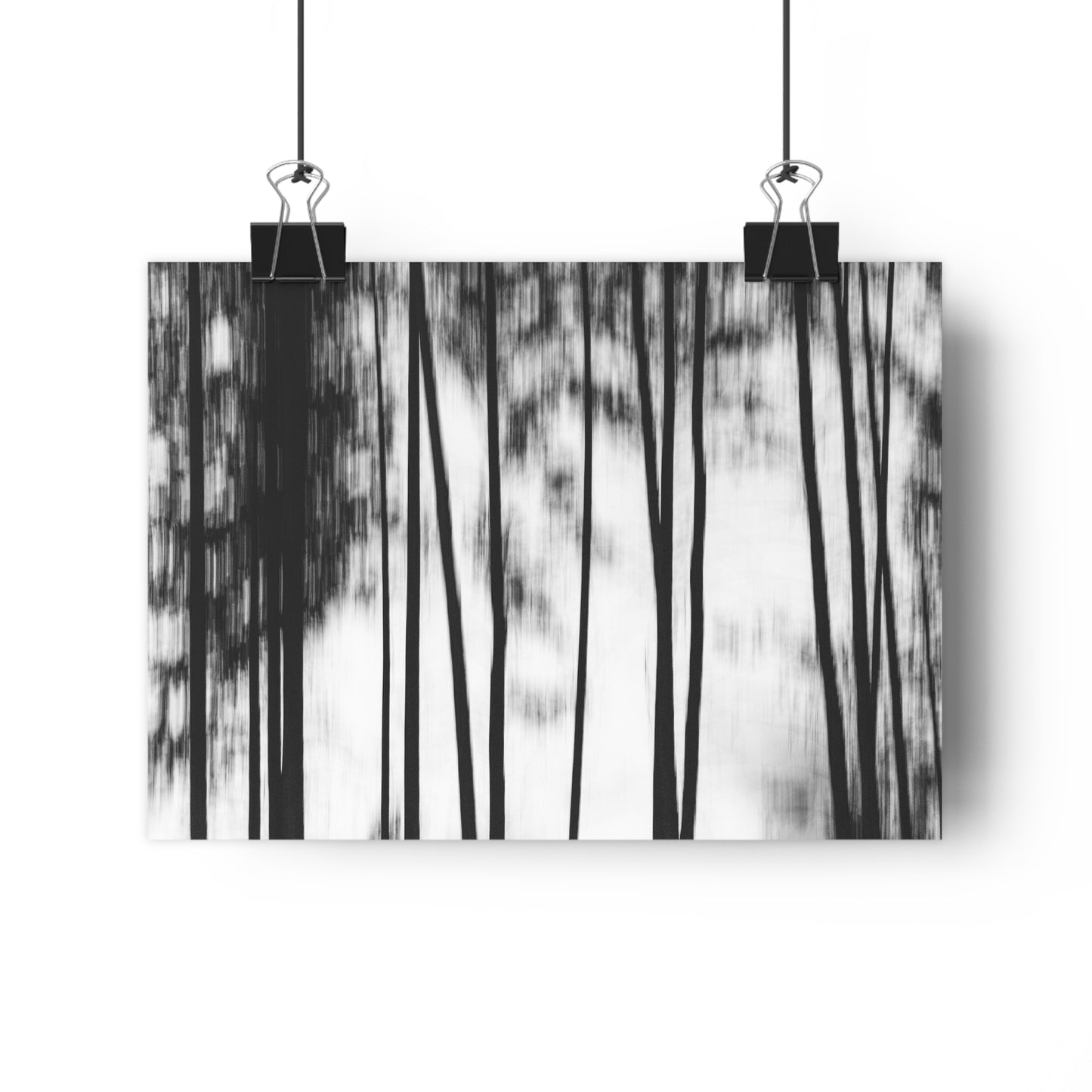 Art Print, Forest Scene Black White Photo, Blurred Camera Movement ICM Technique, Wall Decor Gift Home Office, Nature Lover Monochrome