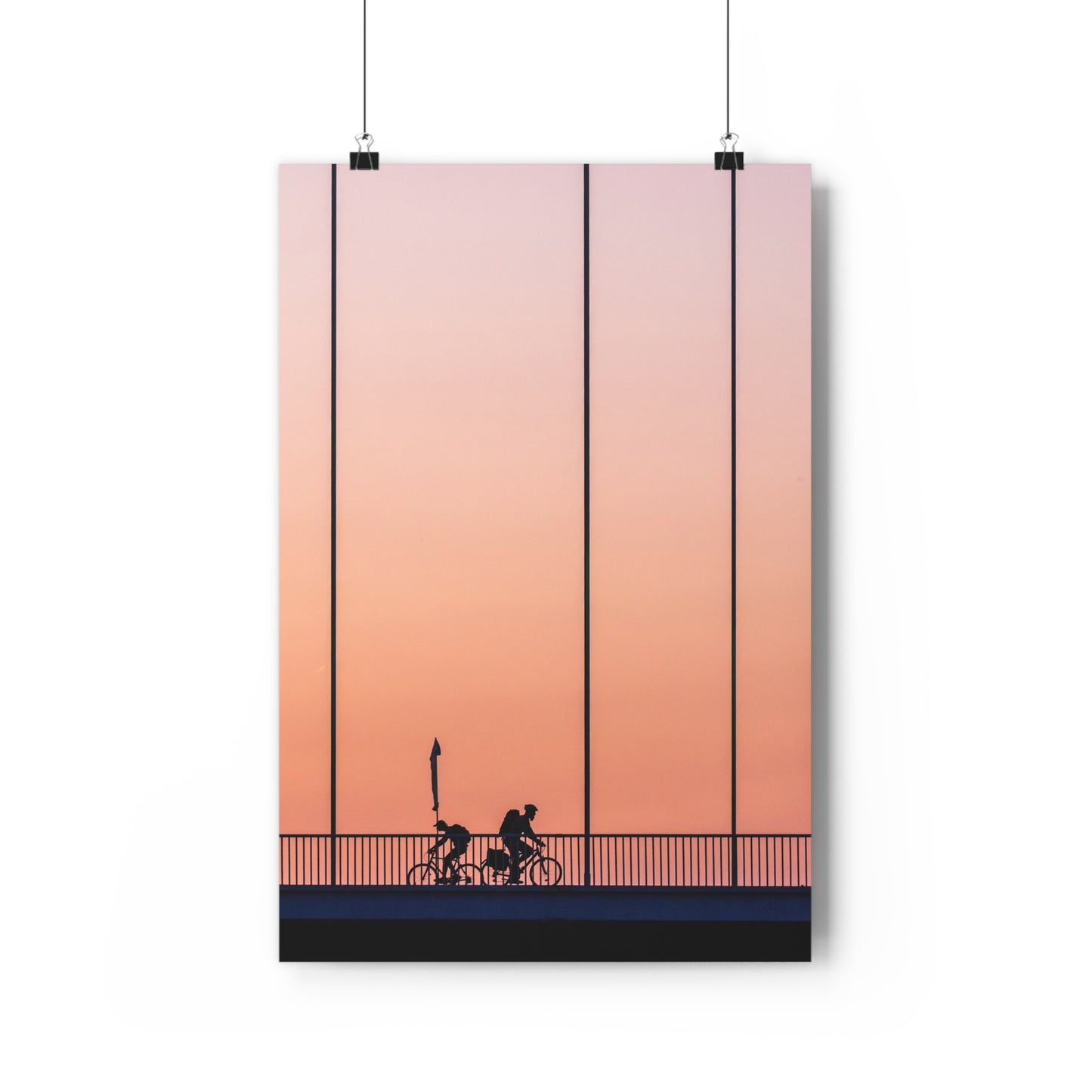 Art Print - Bikers Silhouette on a Hot Summer Evening