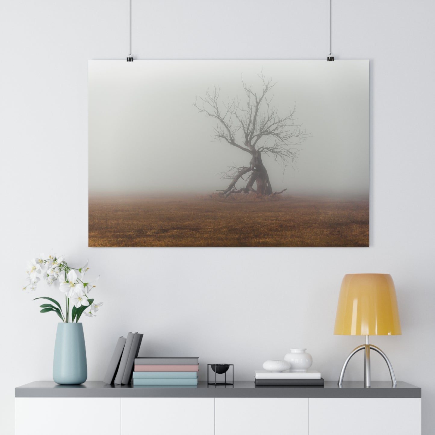 Art Print Wall Decor, Giclée Print, The Last Ent Tree Illustration, Foggy Field Landscape Poster, Nature Artwork, Unique Gift for Nature