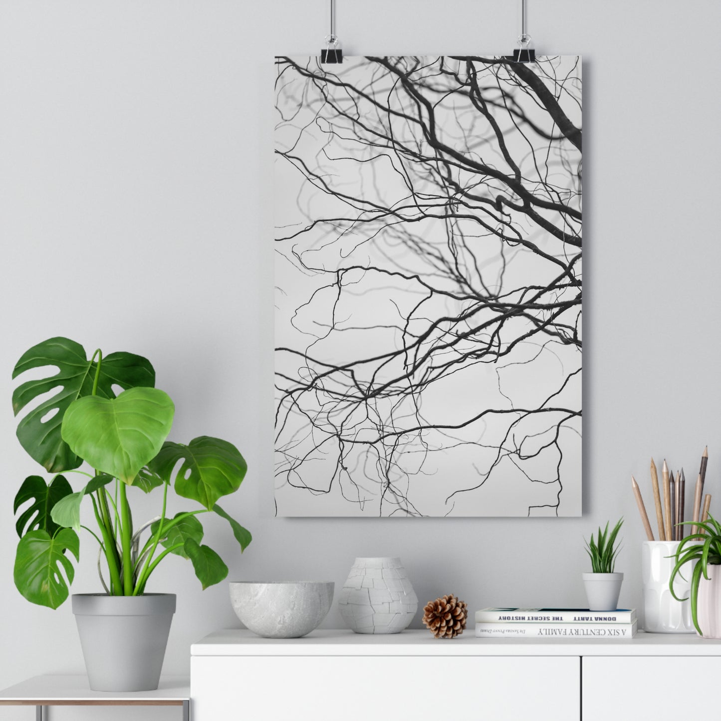Giclée Art Print, Nature Wall Art, Tree Print, Minimalist Home Decor, Black and White Photography