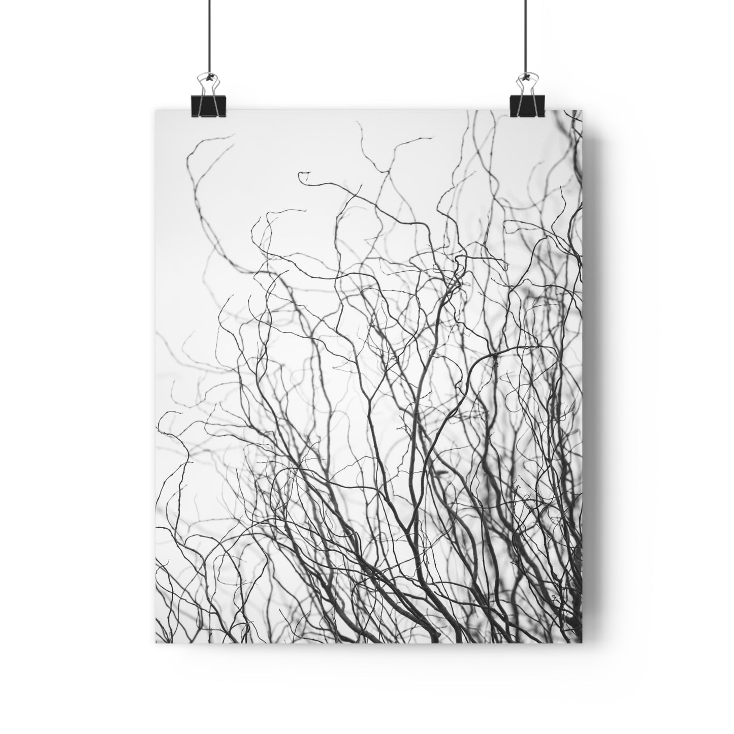 Giclée Print, Winter Tree Branches Art, 'Tangled Whispers' Wall Decor, Nature Print, Home Decor, Black and White Art, Gift for Nature