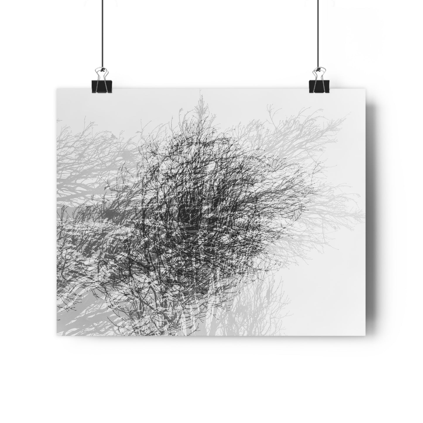 Giclée Art Print, Black and White Winter Tree Photo, Mysterious Multiexposure Wall Art, Home Decor, Nature Photography, Holiday Gift Idea