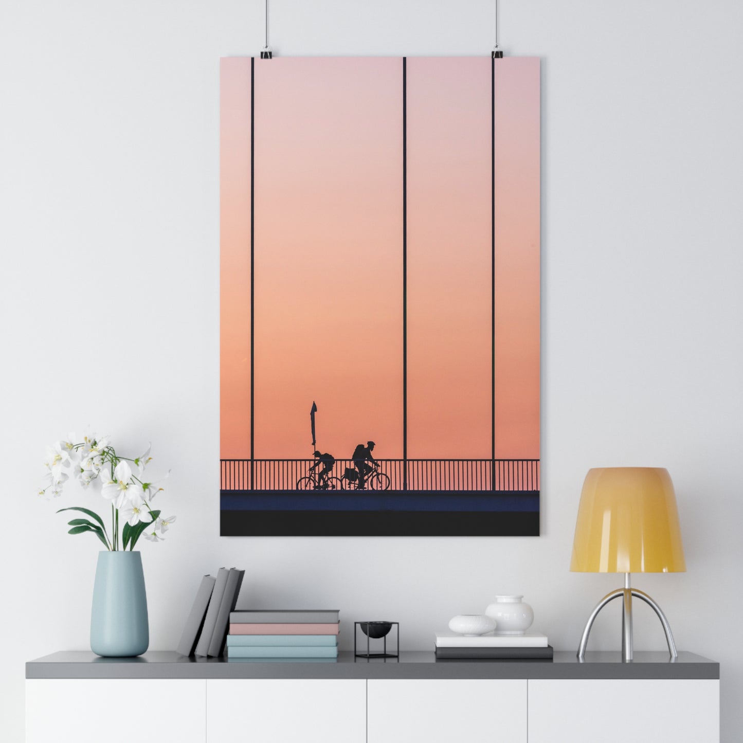 Art Print - Bikers Silhouette on a Hot Summer Evening