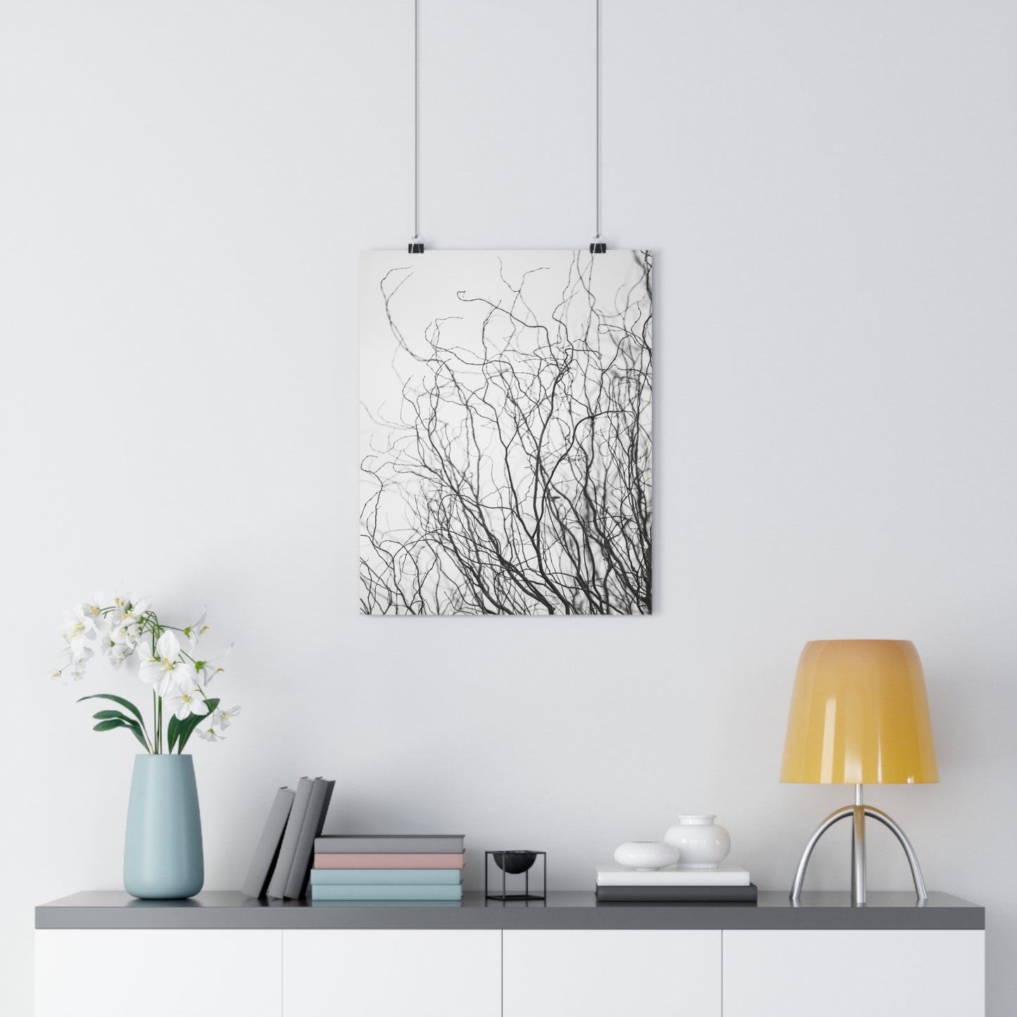Giclée Print, Winter Tree Branches Art, 'Tangled Whispers' Wall Decor, Nature Print, Home Decor, Black and White Art, Gift for Nature
