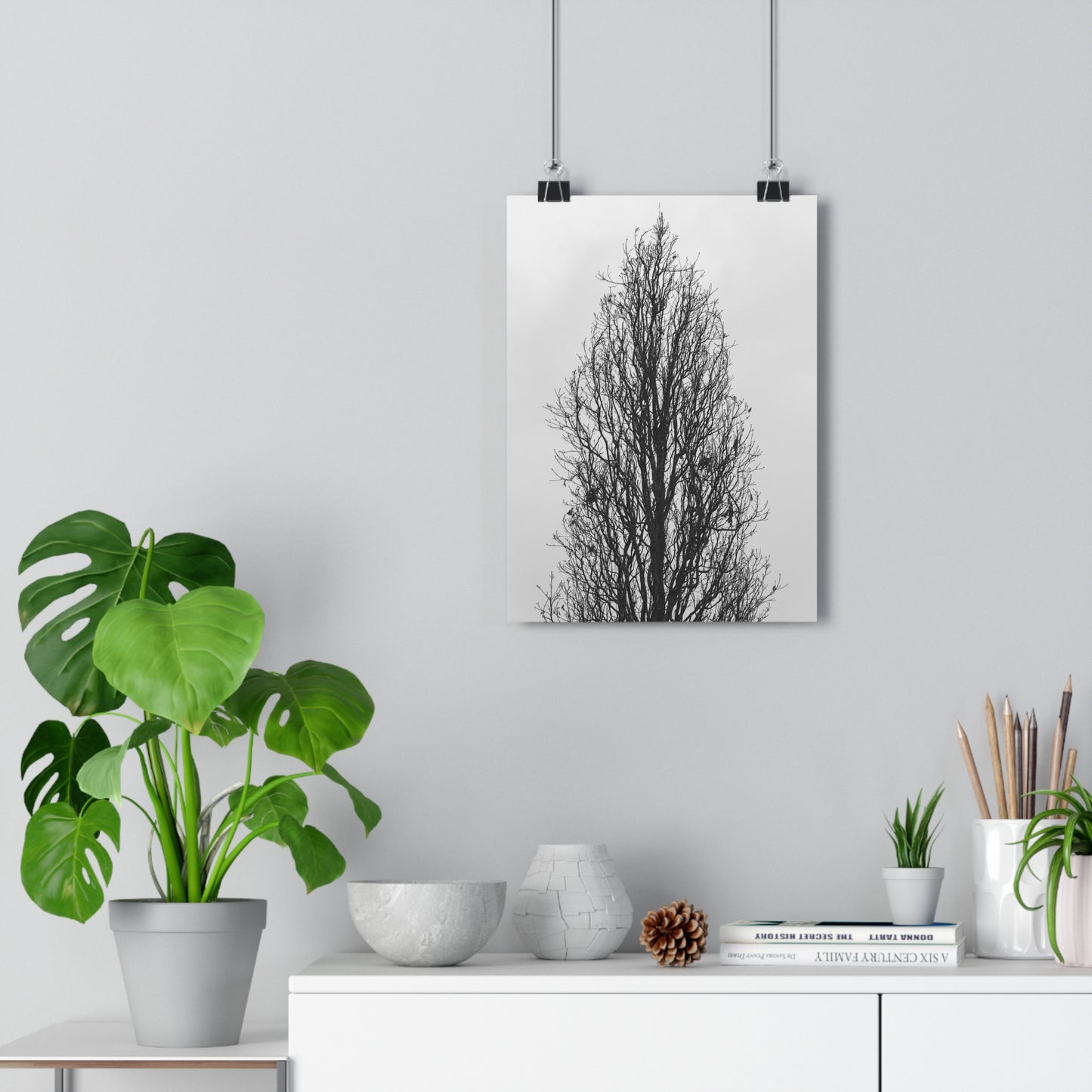 Giclée Art Print, Nature Wall Art, Tree Print, Minimalist Home Decor, Black and White Photography