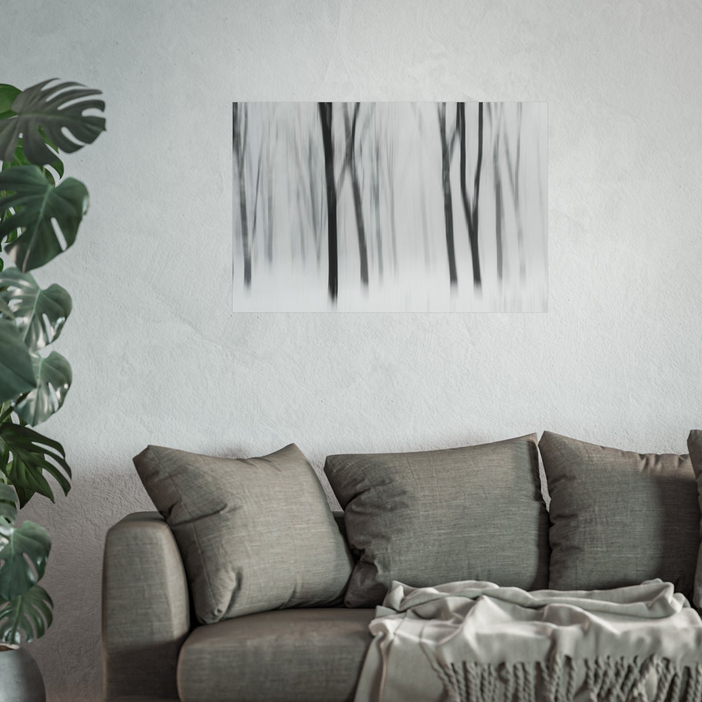 Fine Art Posters - Snowy Winter Forest Blurred Trees Print