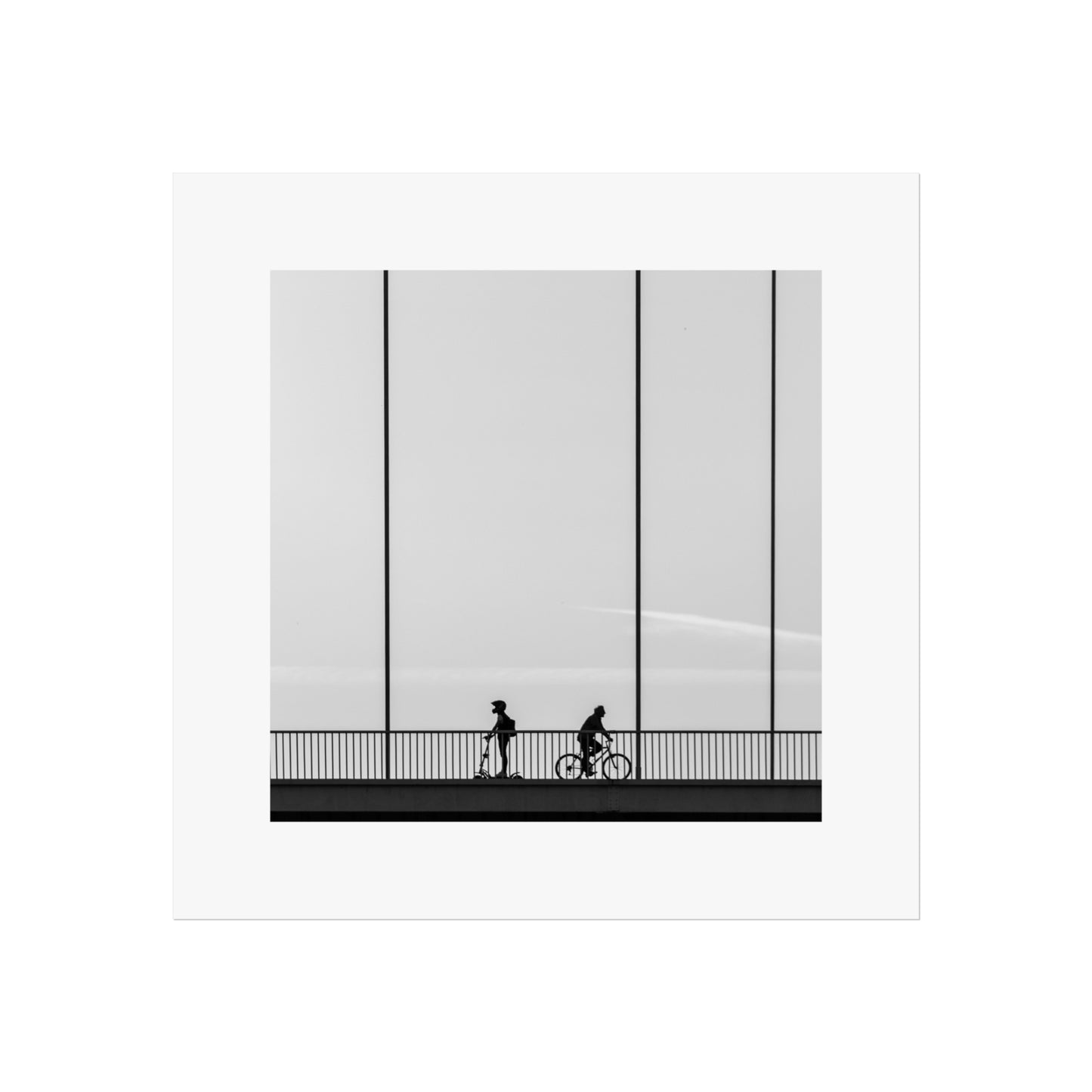Budapest Erzsébet Bridge Black and White Silhouette - Honorable Mention 2025 Minimalist Photography Awards