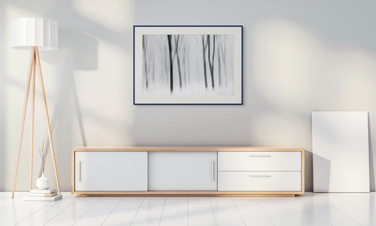 Art Print, Winter Forest Scene, ICM Technique, Wall Decor, Nature Print, Home Decor