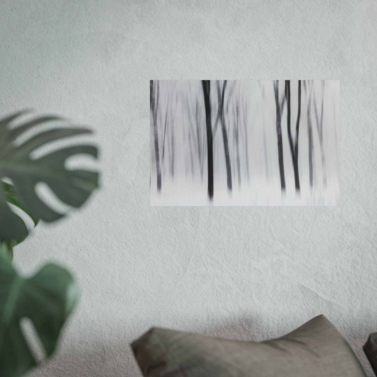 Fine Art Posters - Snowy Winter Forest Blurred Trees Print
