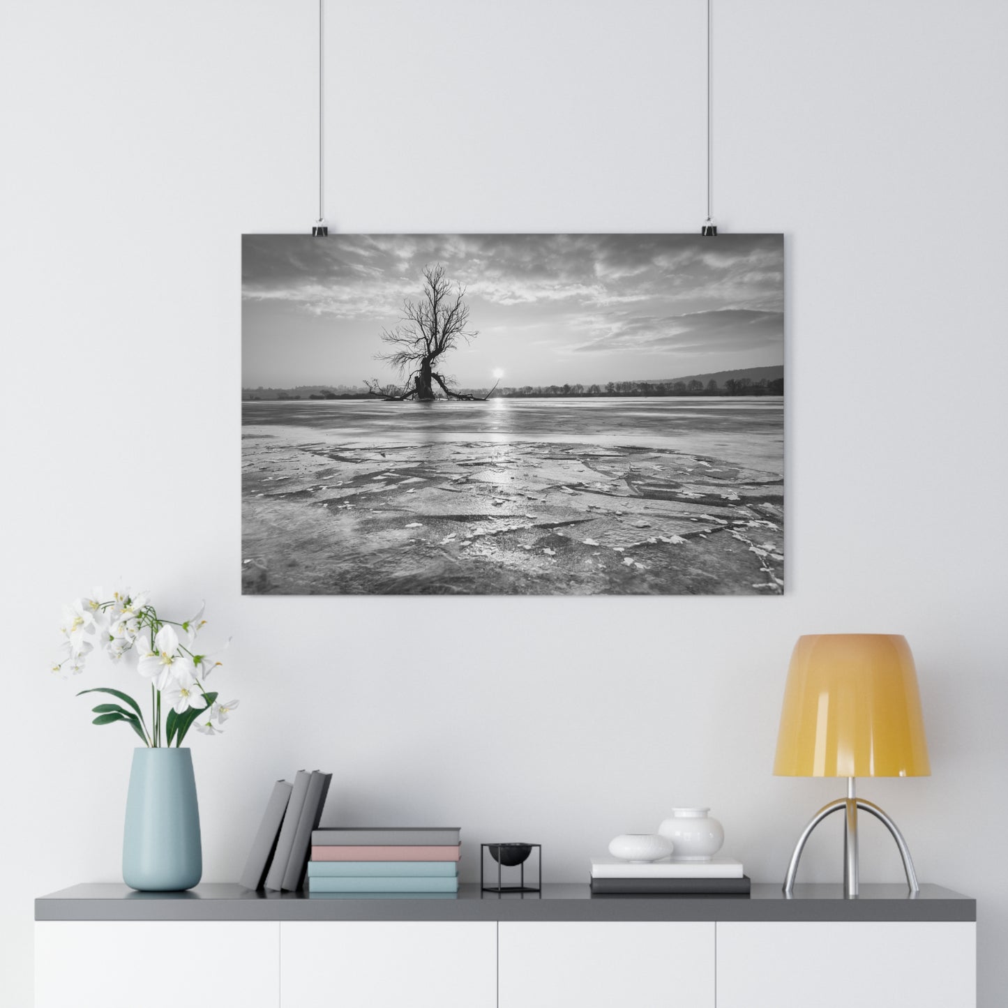 Giclée Art Print, Old Tree 'The Last Ent' Winter Sunset Black White Photo, Wall Art Decor, Nature Lover Gift, Landscape Photography, Fine