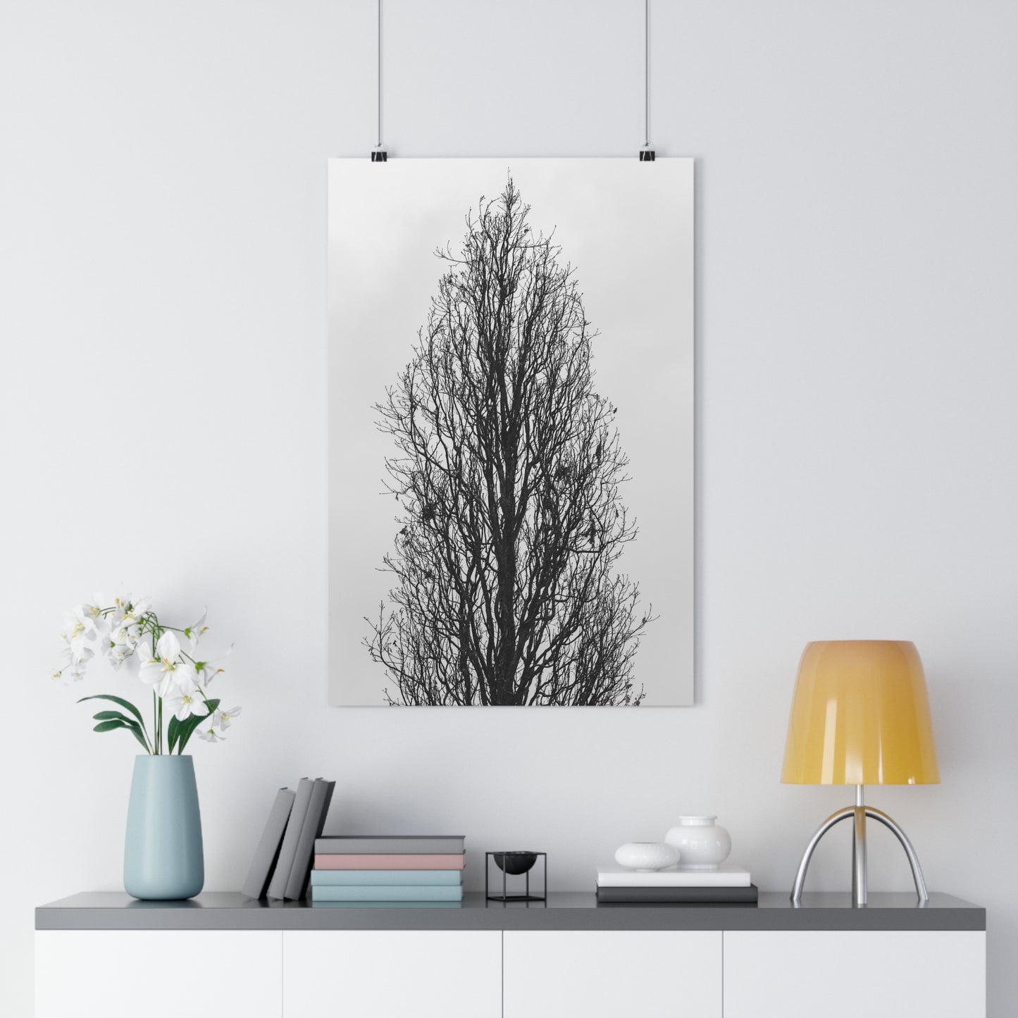 Giclée Art Print, Nature Wall Art, Tree Print, Minimalist Home Decor, Black and White Photography