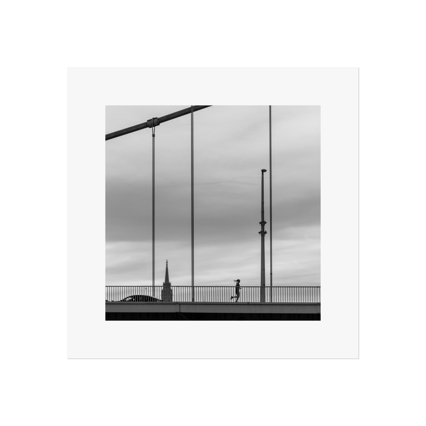 Budapest Erzsébet Bridge Black and White Silhouette - Honorable Mention 2025 Minimalist Photography Awards
