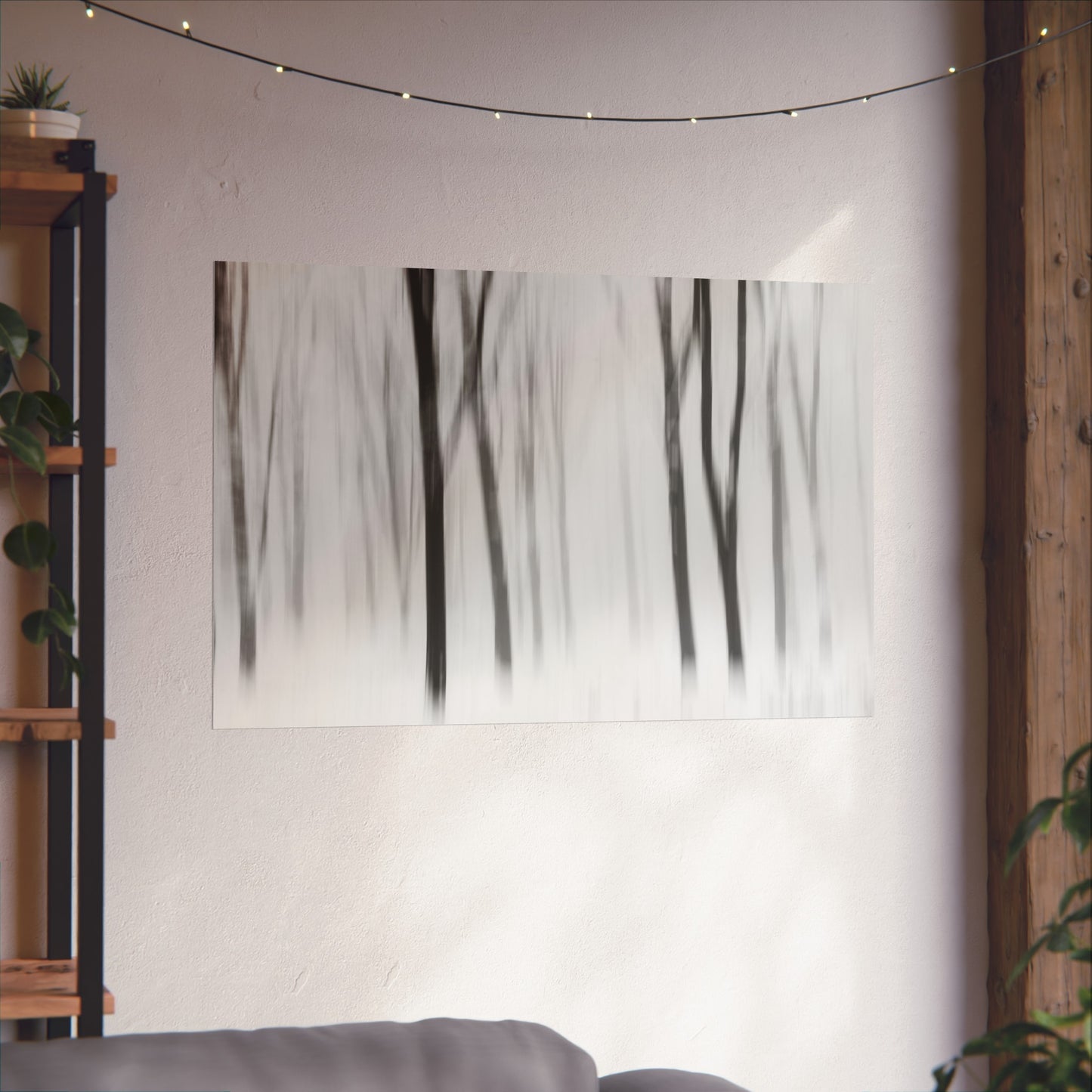 Fine Art Posters - Snowy Winter Forest Blurred Trees Print