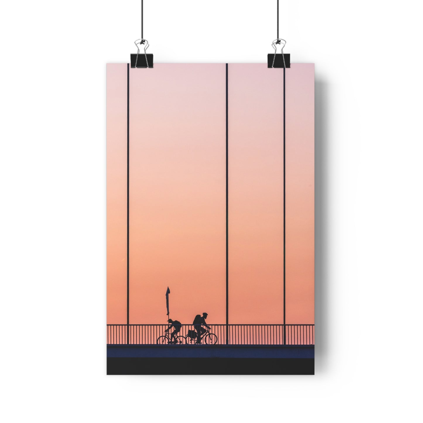 Art Print - Bikers Silhouette on a Hot Summer Evening