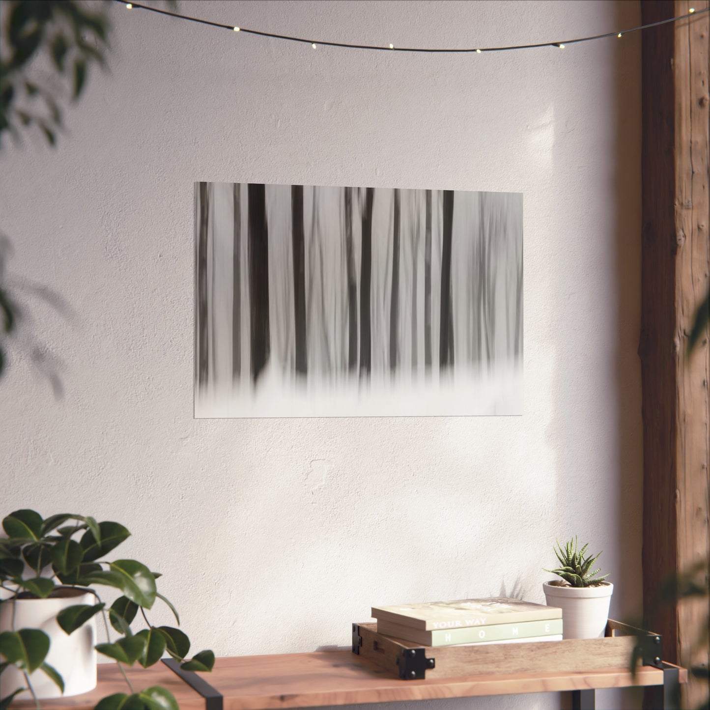Fine Art Posters - Snowy Winter Forest Blurred Trees Print
