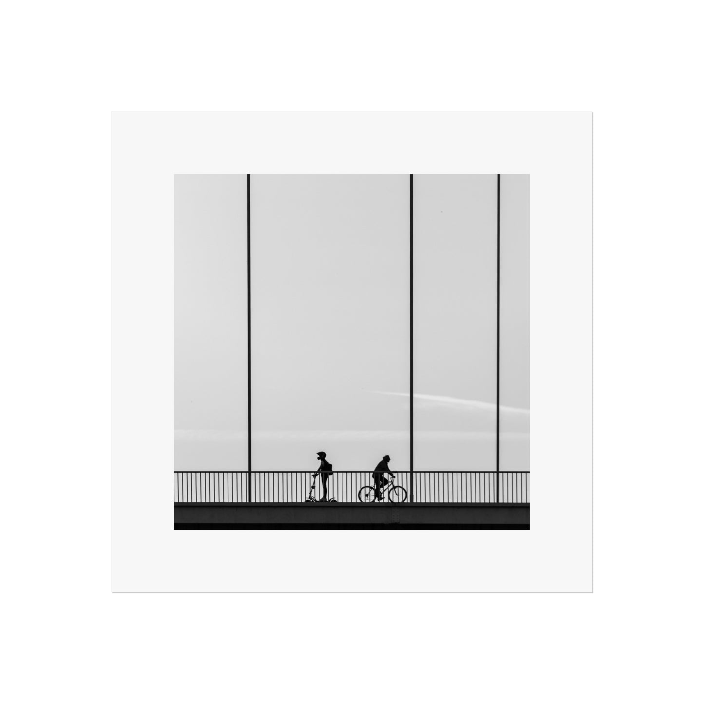Budapest Erzsébet Bridge Black and White Silhouette - Honorable Mention 2025 Minimalist Photography Awards