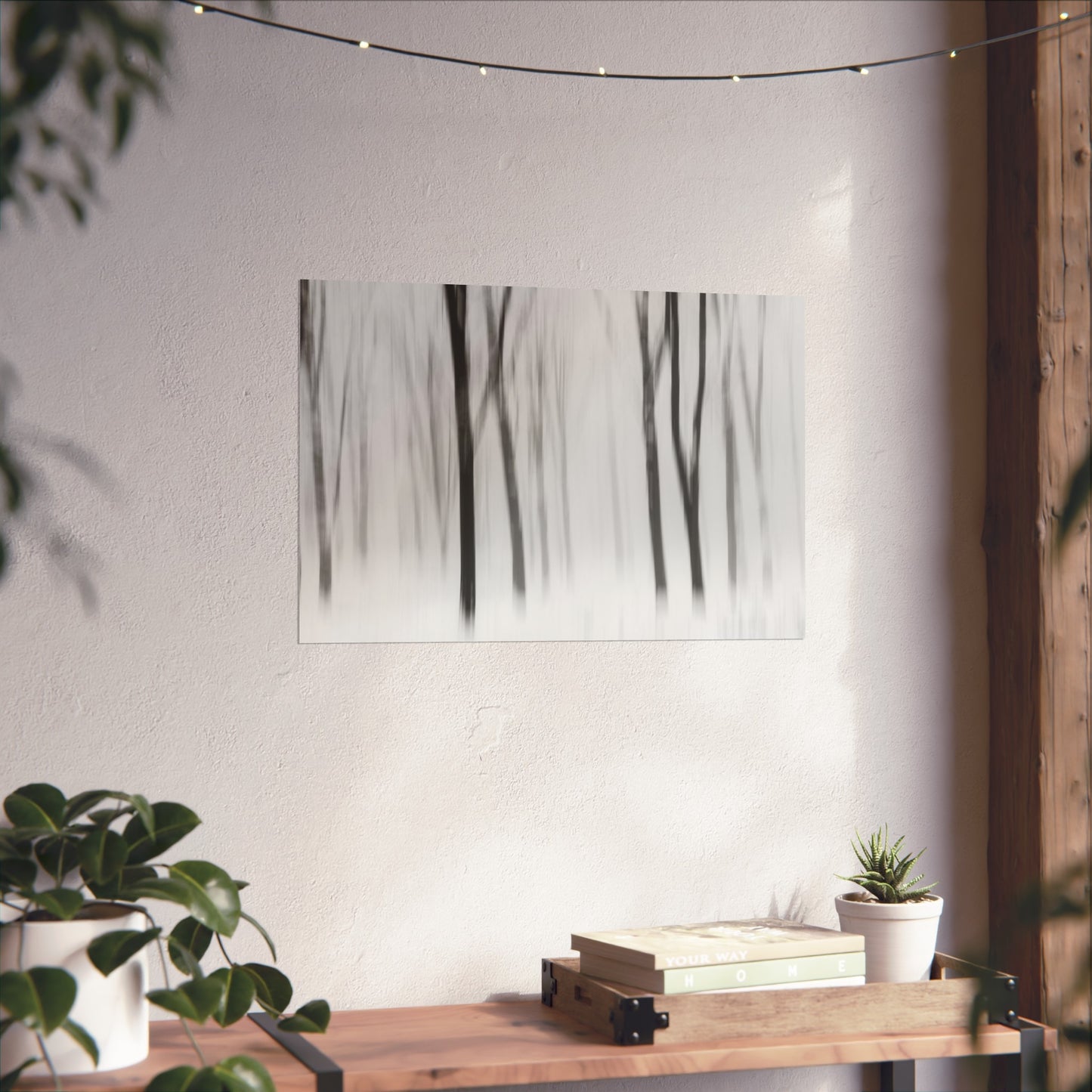 Fine Art Posters - Snowy Winter Forest Blurred Trees Print