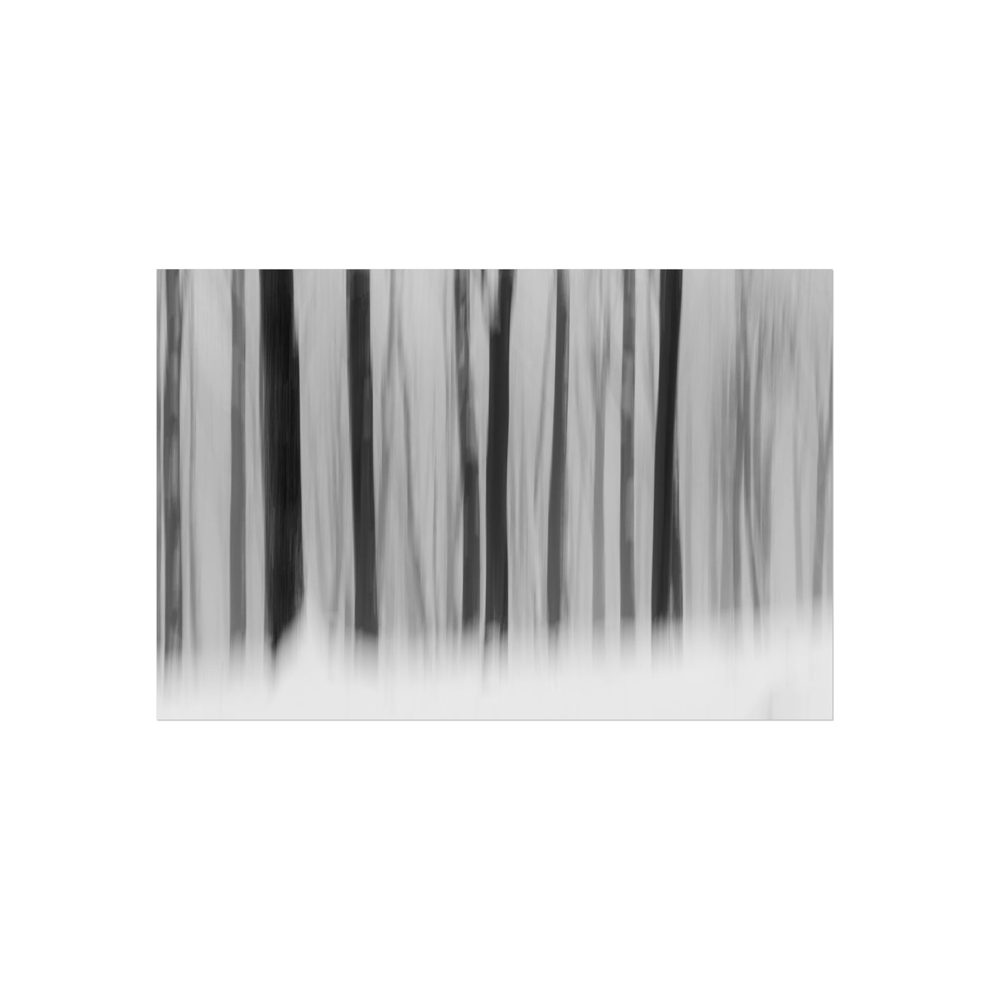 Fine Art Posters - Snowy Winter Forest Blurred Trees Print