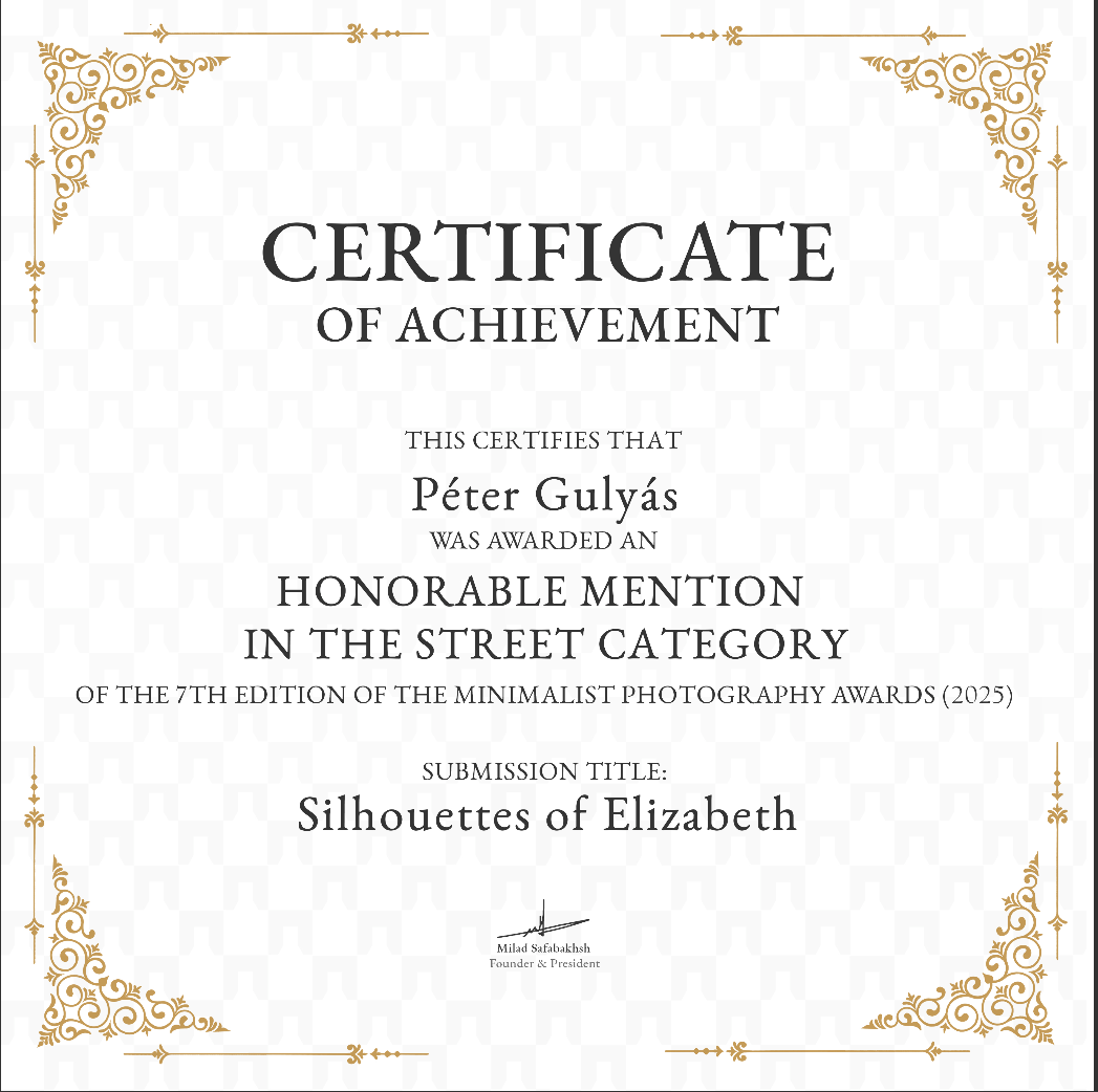 Honorable Mention a 2025-ös Minimalist Photography Awards-on – „Silhouettes of Elizabeth”