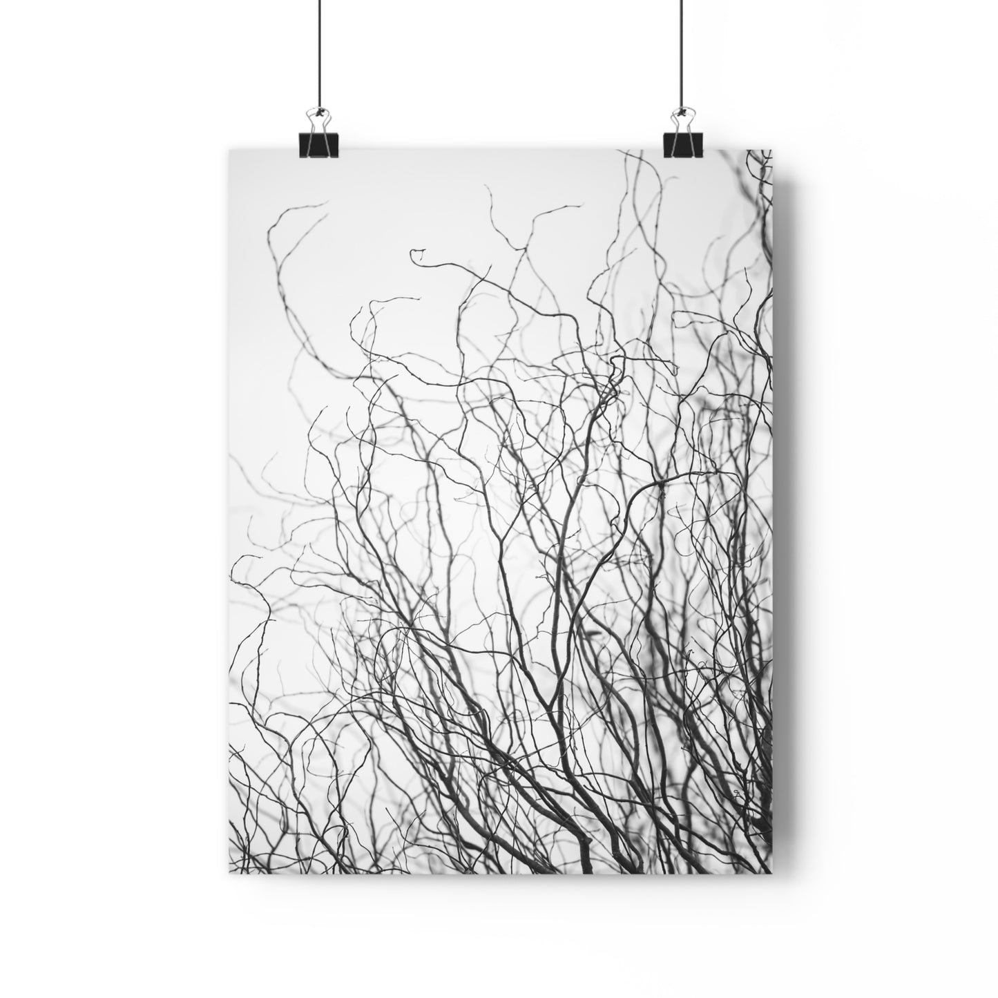 Giclée Print, Winter Tree Branches Art, 'Tangled Whispers' Wall Decor, Nature Print, Home Decor, Black and White Art, Gift for Nature