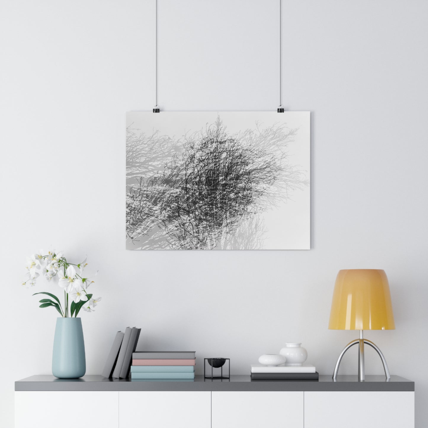 Giclée Art Print, Black and White Winter Tree Photo, Mysterious Multiexposure Wall Art, Home Decor, Nature Photography, Holiday Gift Idea