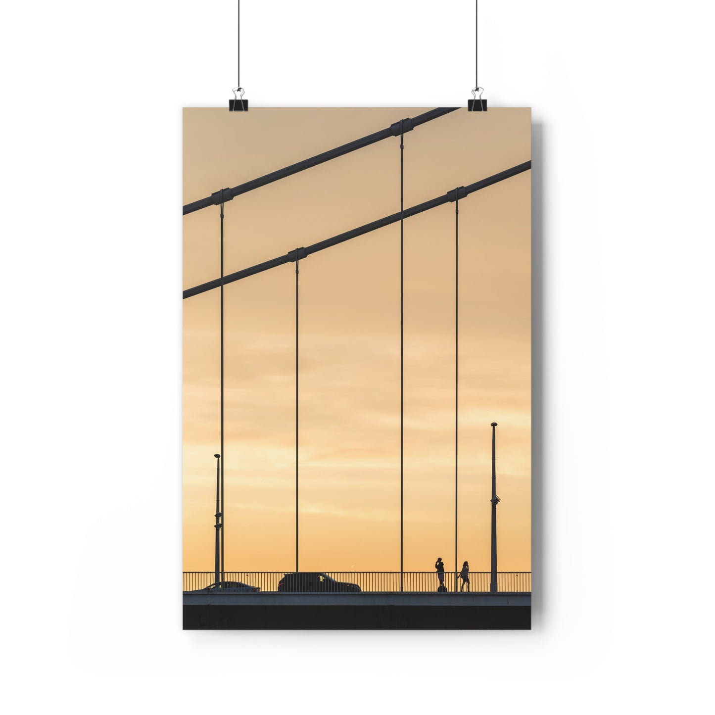 Art Print, Sunset Bridge Silhouettes, 'Will call you', Wall Decor, Home Decor, Gift Idea, Office Art