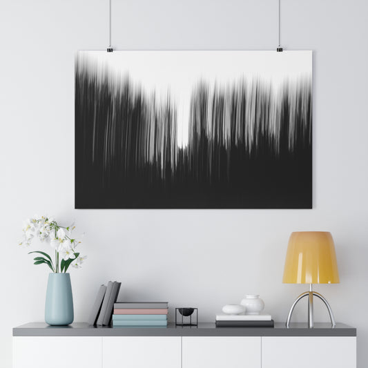 Giclée Print, Black and White Abstract Sunset Trees, Camera Movement Blur, Wall Art Decor, Home Office Decor, Nature Lover Gift, Modern