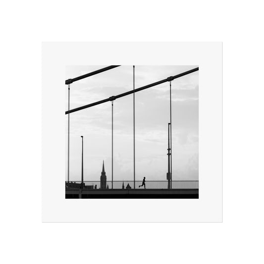 Budapest Erzsébet Bridge Black and White Silhouette - Honorable Mention 2025 Minimalist Photography Awards