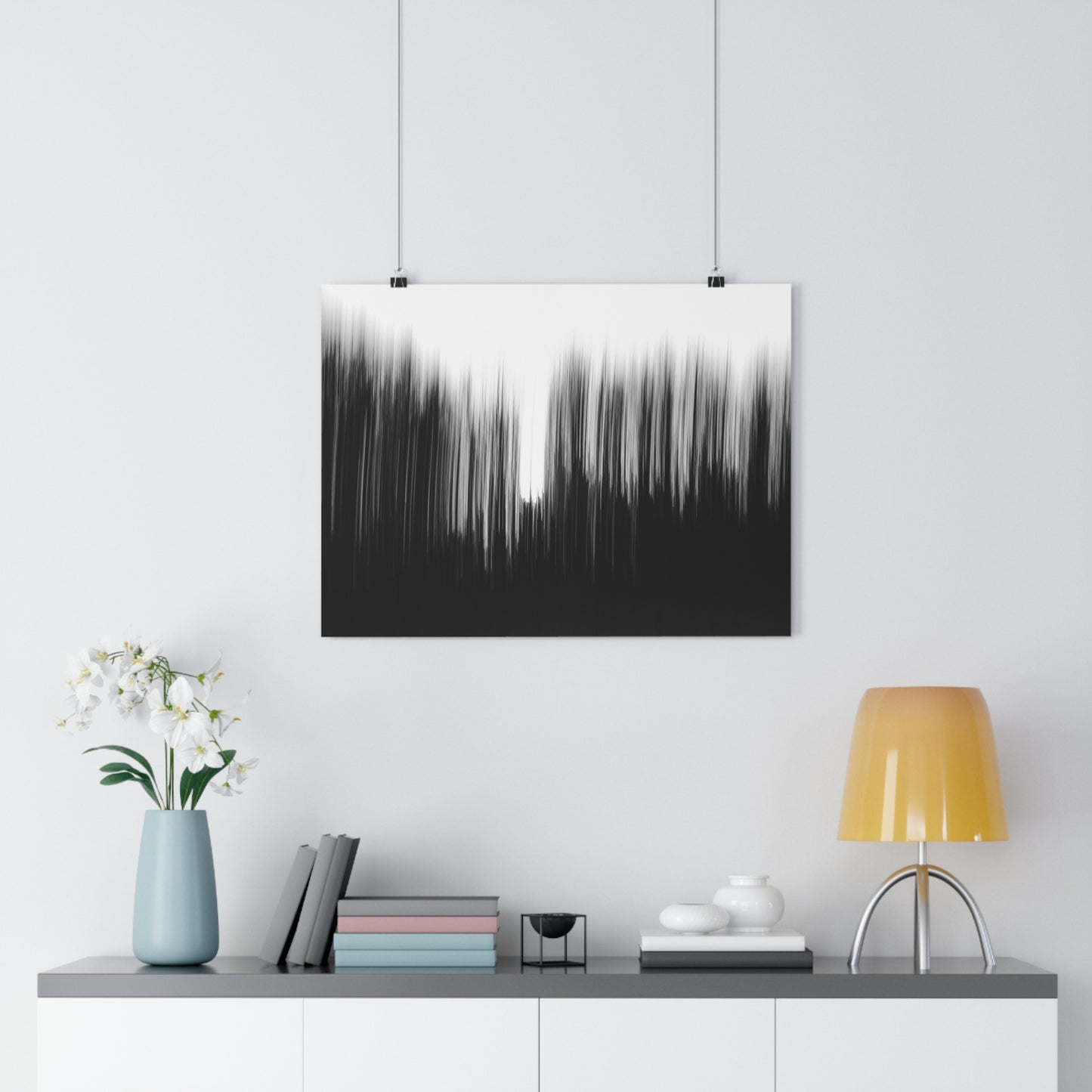 Giclée Print, Black and White Abstract Sunset Trees, Camera Movement Blur, Wall Art Decor, Home Office Decor, Nature Lover Gift, Modern