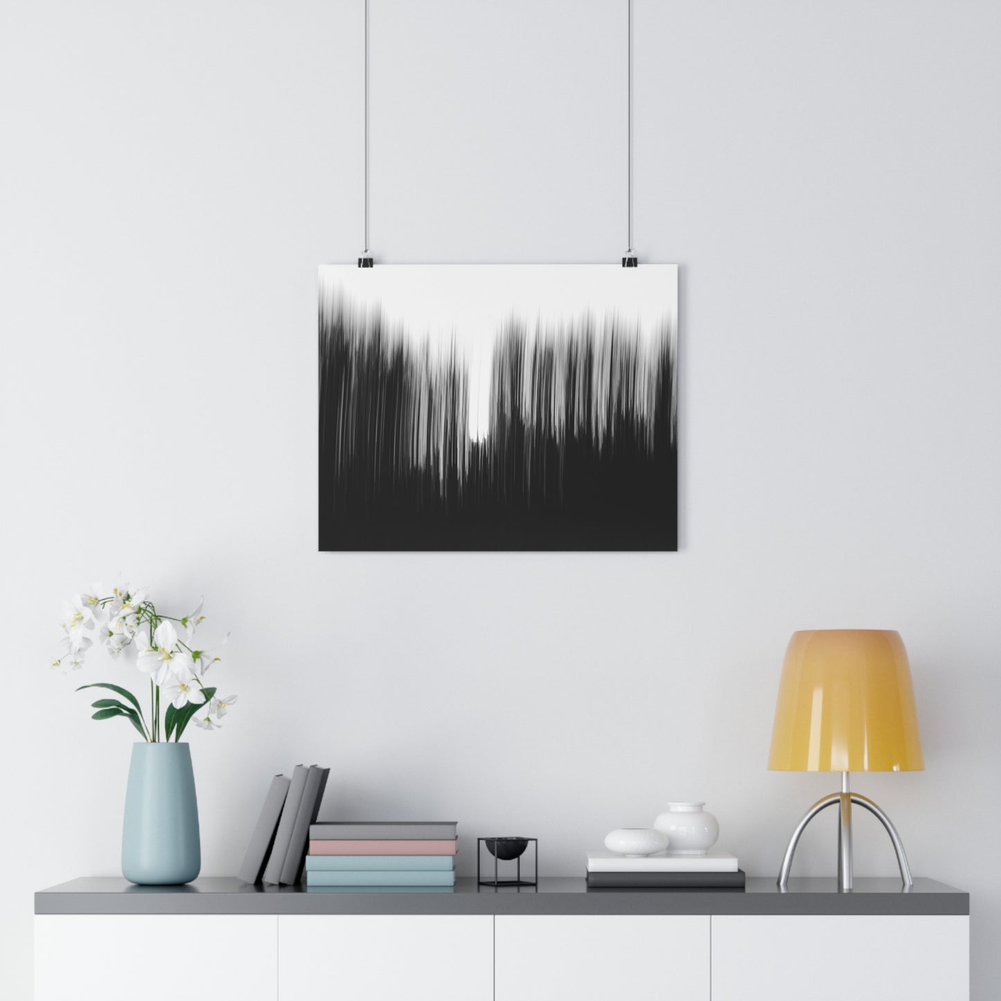 Giclée Print, Black and White Abstract Sunset Trees, Camera Movement Blur, Wall Art Decor, Home Office Decor, Nature Lover Gift, Modern