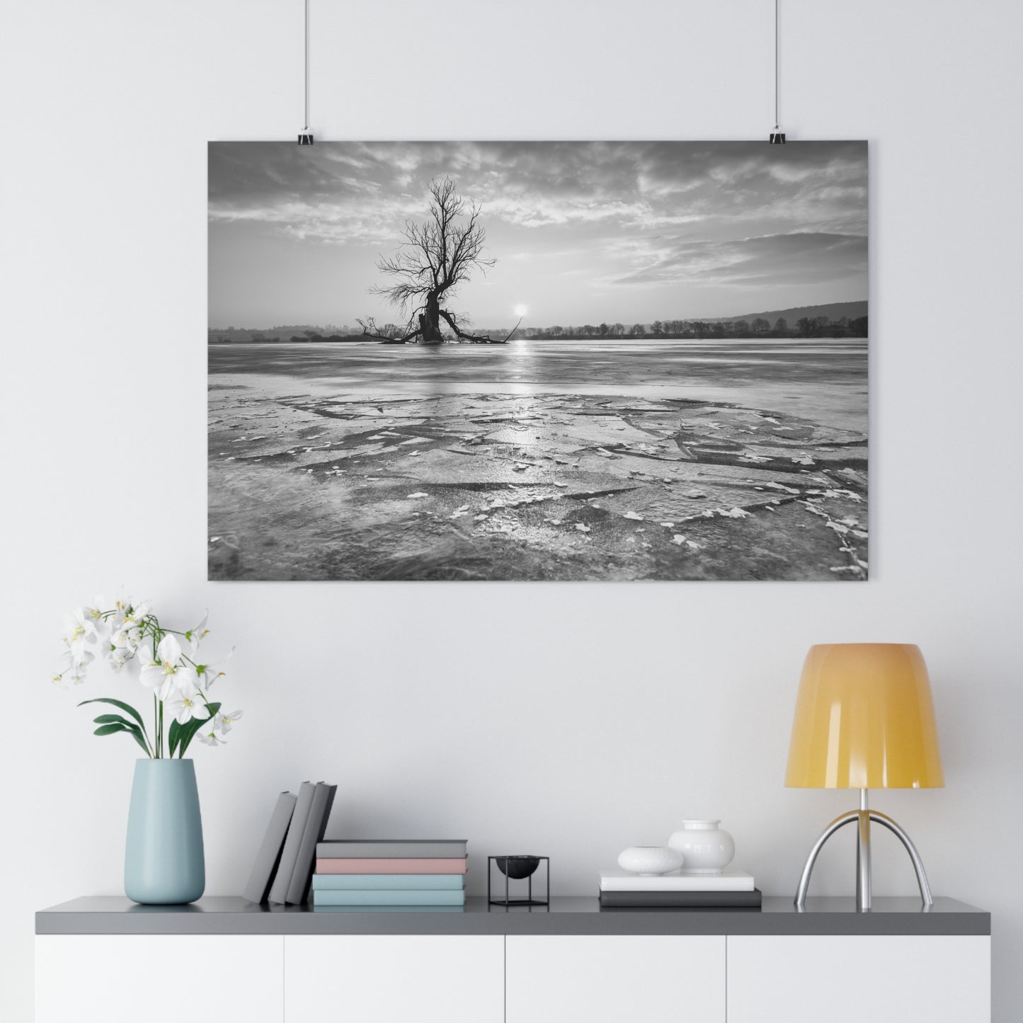 Giclée Art Print, Old Tree 'The Last Ent' Winter Sunset Black White Photo, Wall Art Decor, Nature Lover Gift, Landscape Photography, Fine