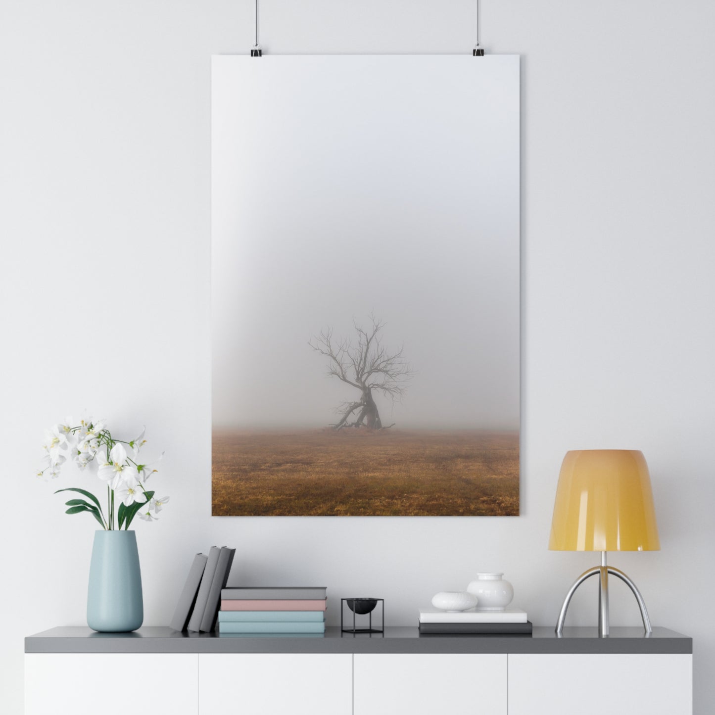 Art Print Wall Decor, Giclée Print, The Last Ent Tree Illustration, Foggy Field Landscape Poster, Nature Artwork, Unique Gift for Nature
