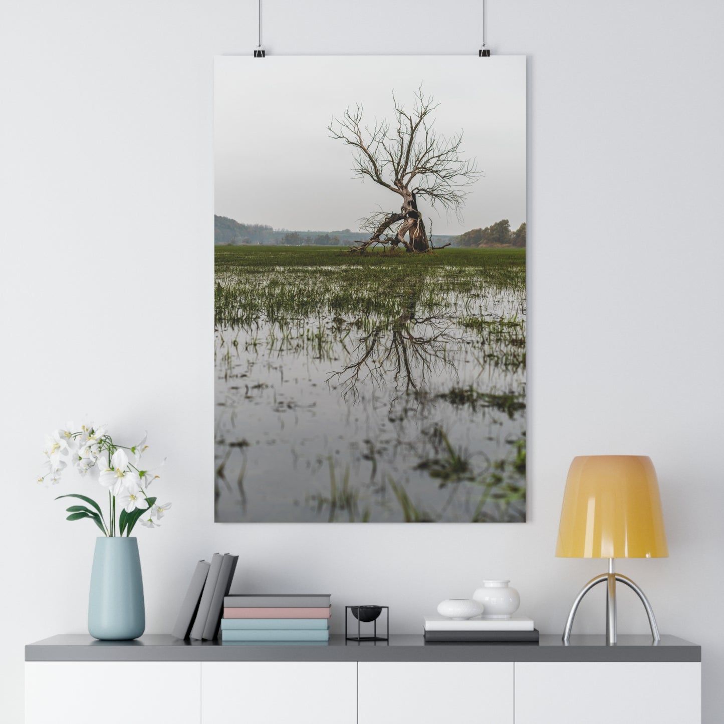 Giclée Art Print, The Last Ent Tree Reflection on Water Surface, Nature Wall Art, Forest Print, Woodland Decor, Tree Artwork
