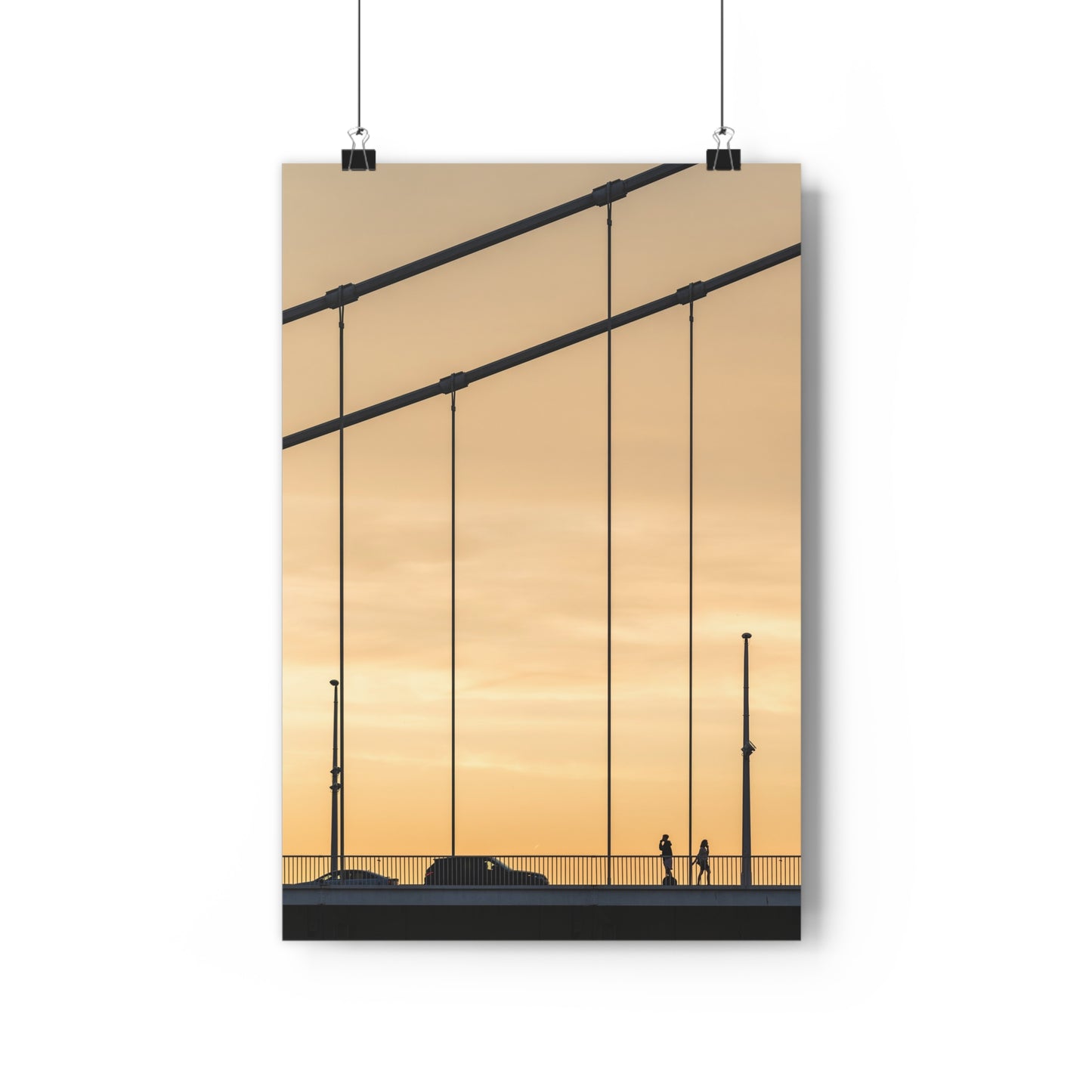 Art Print, Sunset Bridge Silhouettes, 'Will call you', Wall Decor, Home Decor, Gift Idea, Office Art