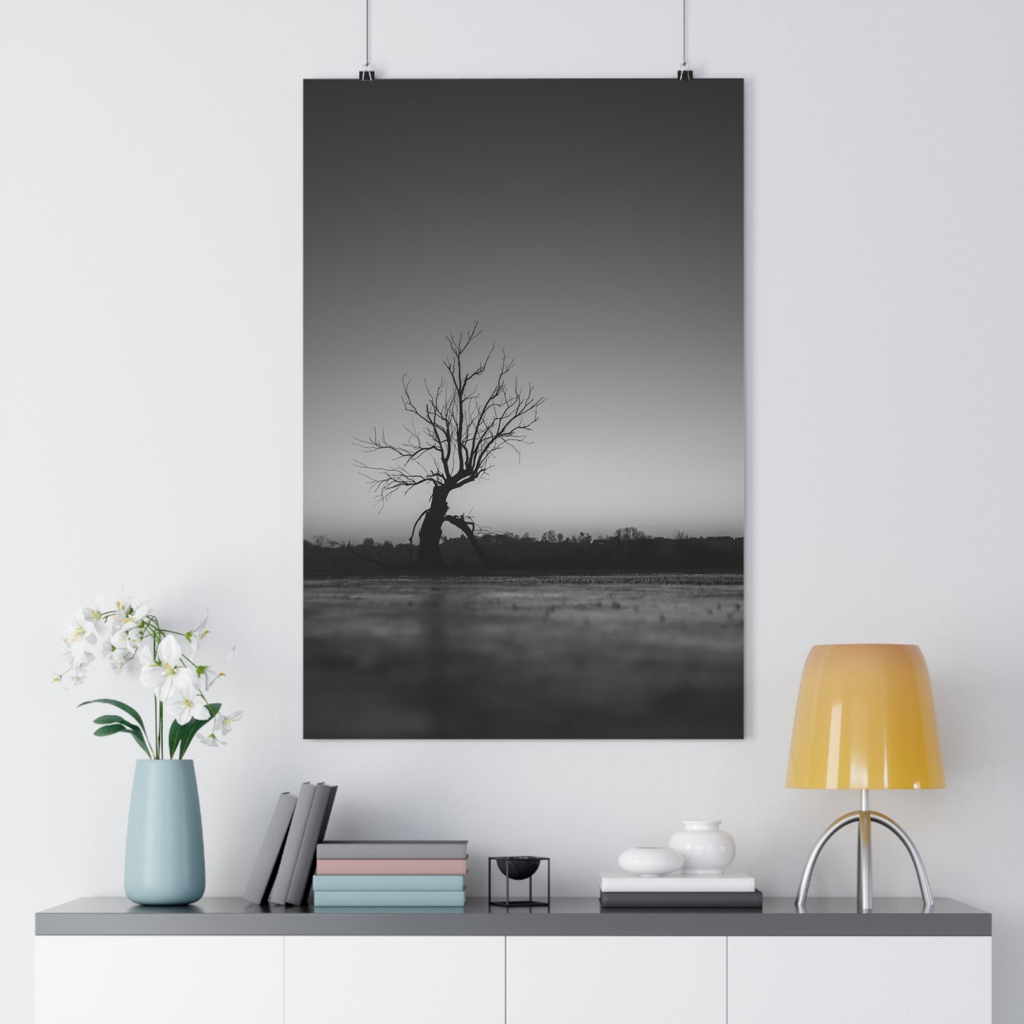 Giclée Art Print, Old Tree 'The Last Ent' Winter Sunset Black White Photo, Wall Art Decor, Nature Lover Gift, Landscape Photography, Fine