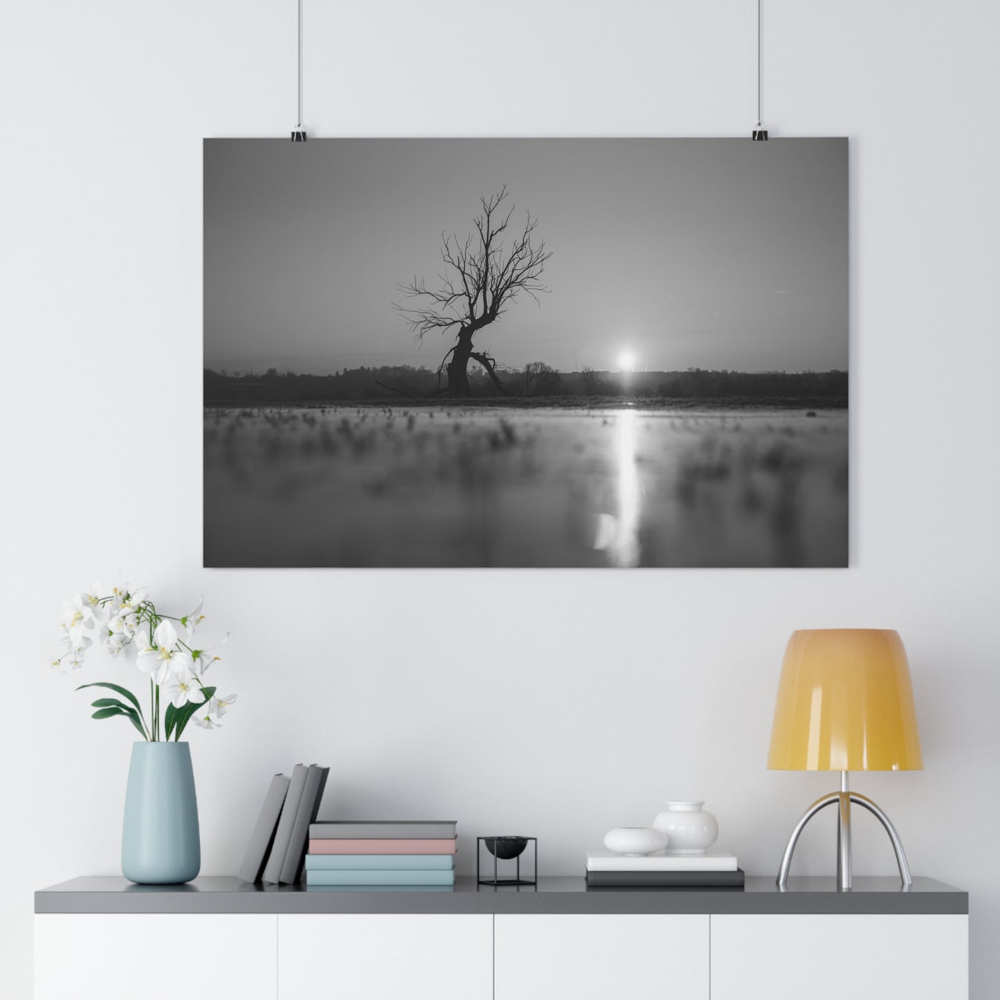 Giclée Art Print, Old Tree 'The Last Ent' Winter Sunset Black White Photo, Wall Art Decor, Nature Lover Gift, Landscape Photography, Fine