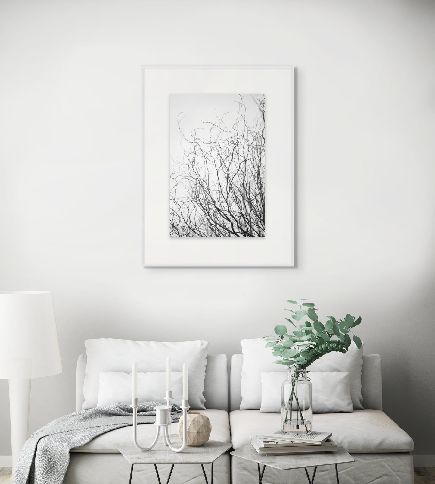 Giclée Print, Winter Tree Branches Art, 'Tangled Whispers' Wall Decor, Nature Print, Home Decor, Black and White Art, Gift for Nature