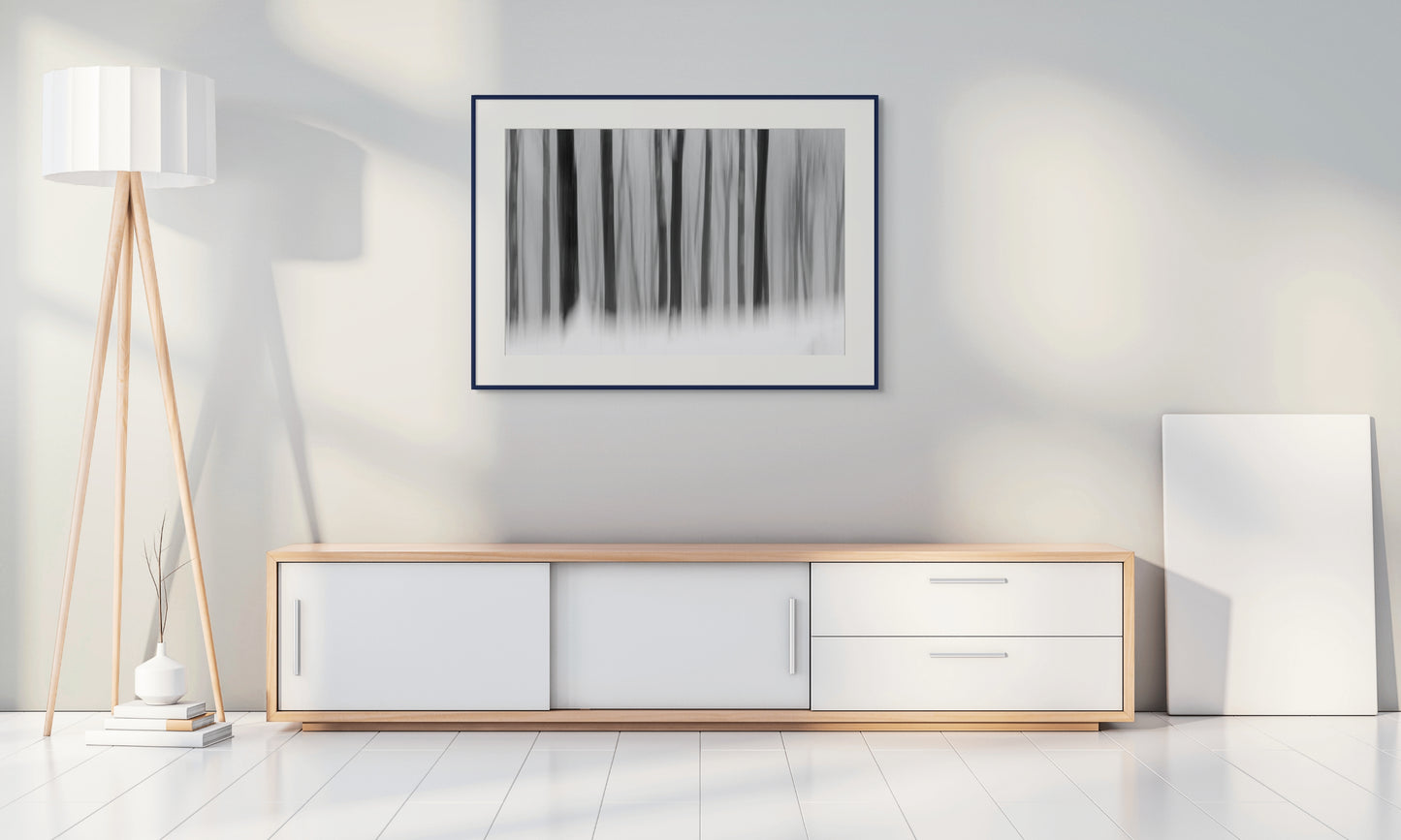 Art Print, Winter Forest Scene, ICM Technique, Wall Decor, Nature Print, Home Decor