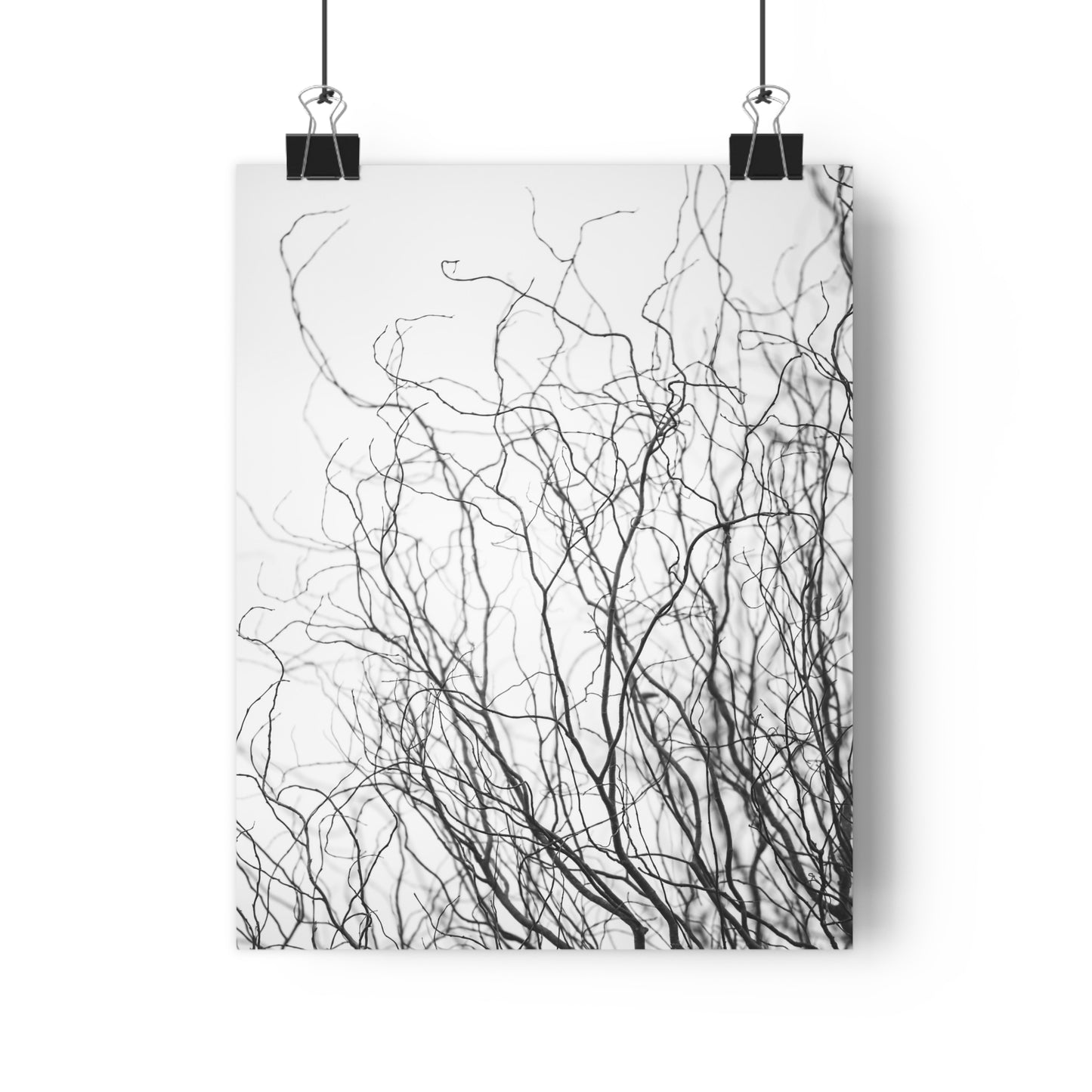Giclée Print, Winter Tree Branches Art, 'Tangled Whispers' Wall Decor, Nature Print, Home Decor, Black and White Art, Gift for Nature