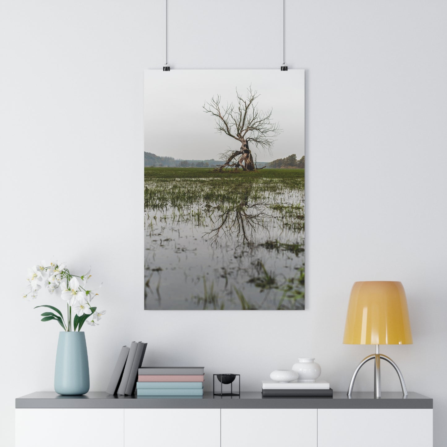 Giclée Art Print, The Last Ent Tree Reflection on Water Surface, Nature Wall Art, Forest Print, Woodland Decor, Tree Artwork