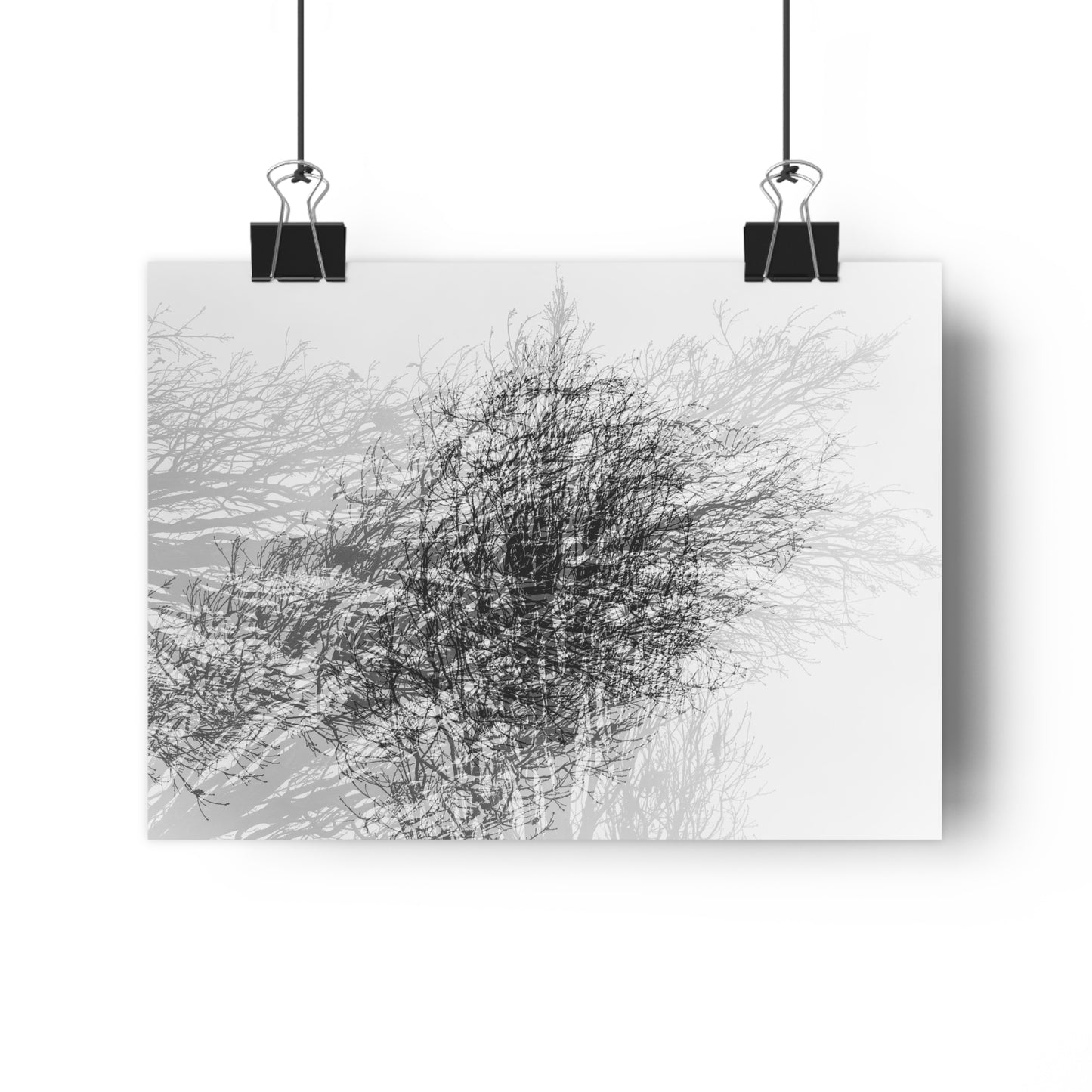 Giclée Art Print, Black and White Winter Tree Photo, Mysterious Multiexposure Wall Art, Home Decor, Nature Photography, Holiday Gift Idea