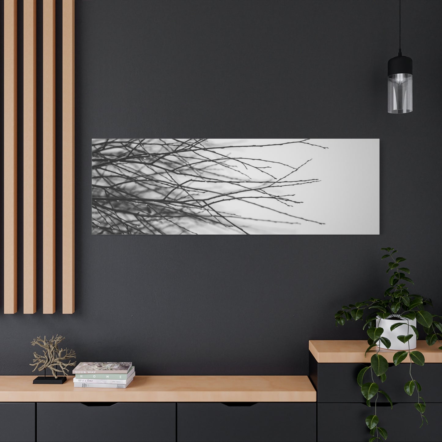 Canvas Print, Winter Tree Branches Matte Stretched